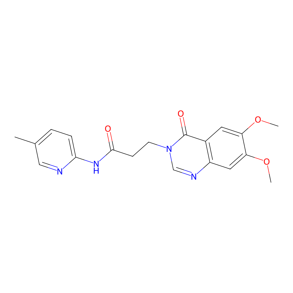 3-(6,7-dimethoxy-4-oxoquinazolin-3(4H)-yl)-N-(5-methylpyridin-2-yl)propanamide molecular structure, CAS 1144489-34-8