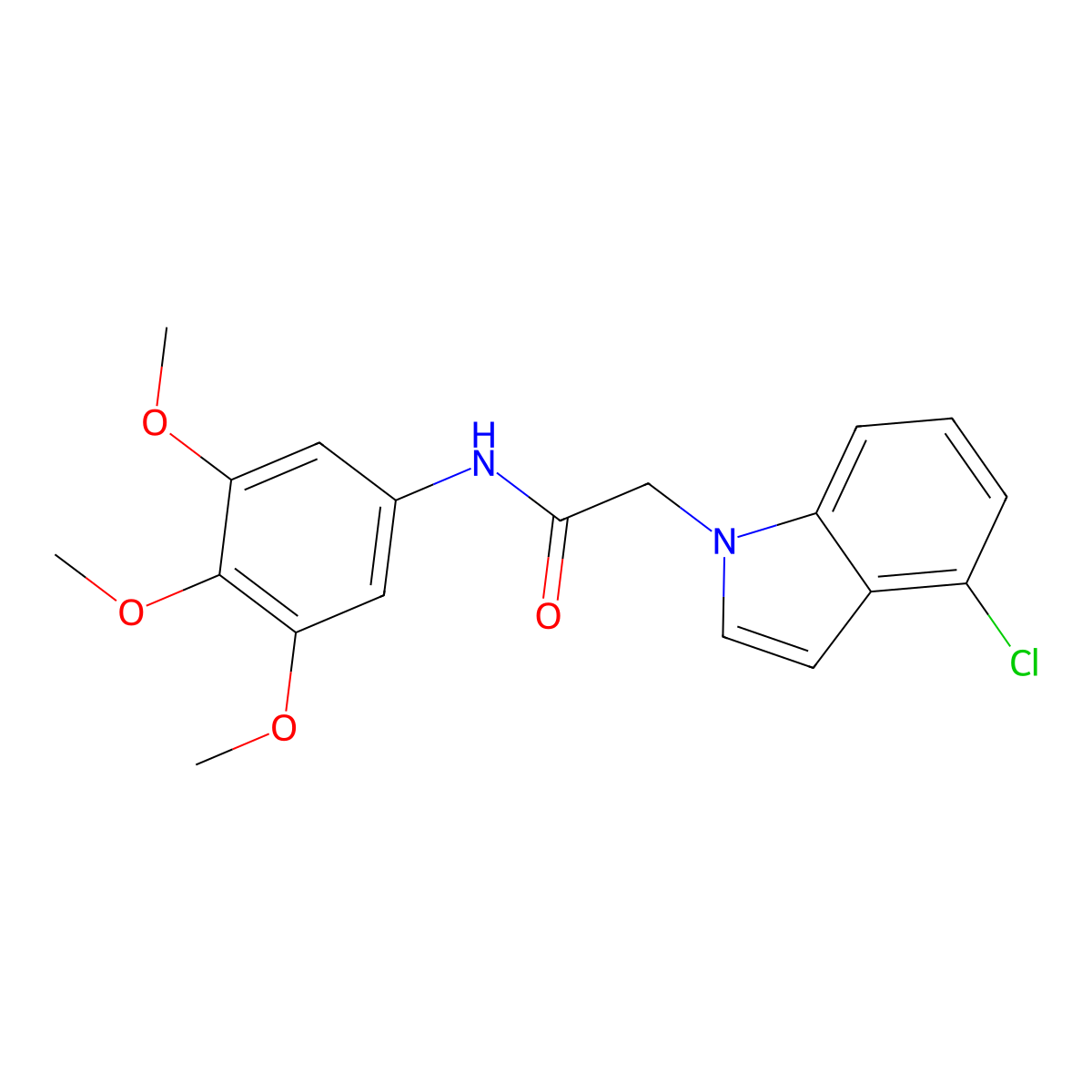 2-(4-chloro-1H-indol-1-yl)-N-(3,4,5-trimethoxyphenyl)acetamide molecular structure, CAS 1144489-44-0