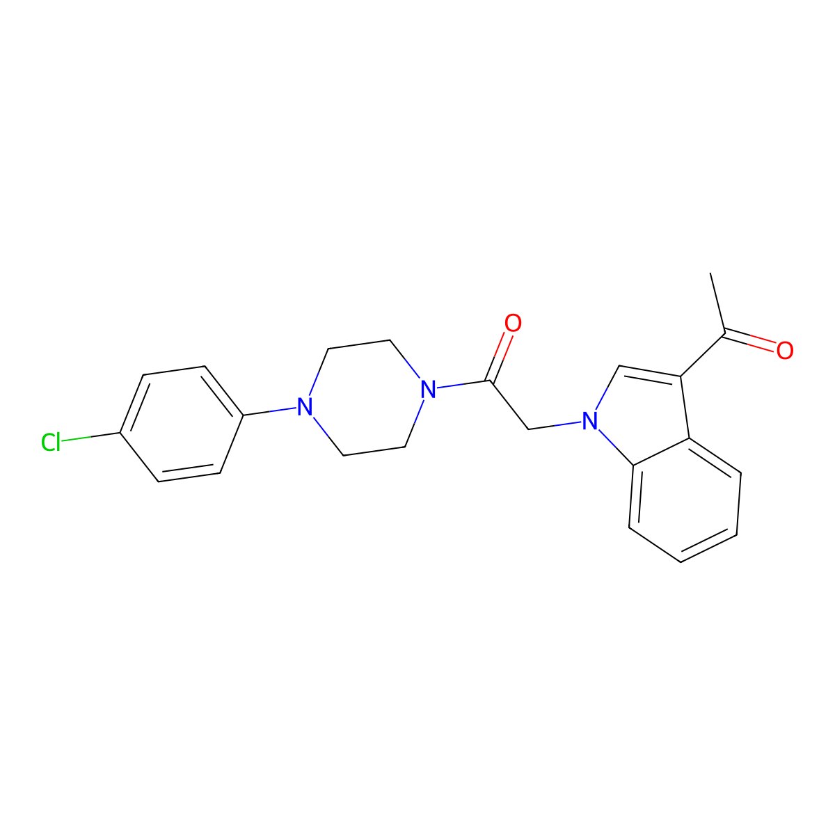 2-(3-acetyl-1H-indol-1-yl)-1-[4-(4-chlorophenyl)piperazin-1-yl]ethanone molecular structure, CAS 1144489-66-6