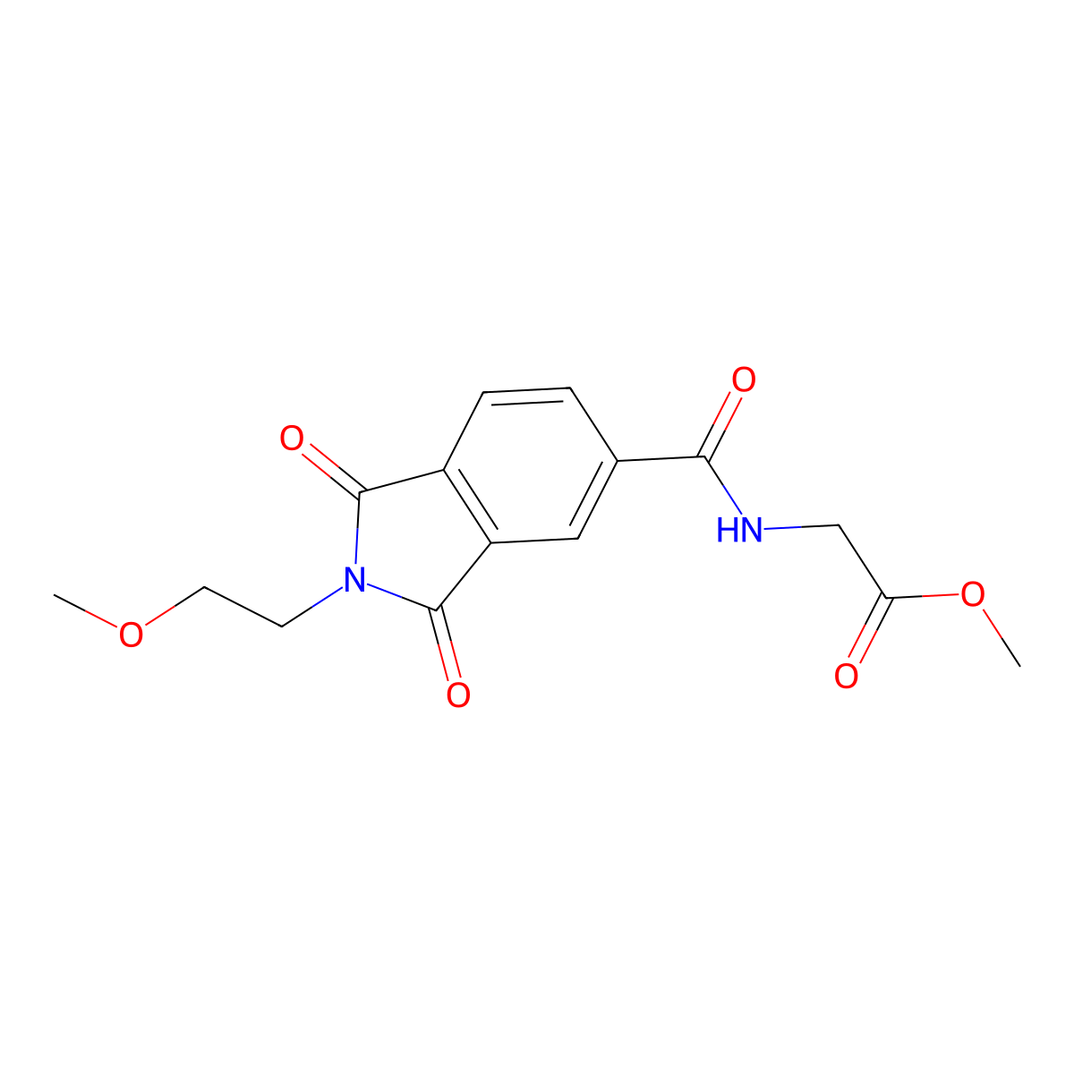 methyl N-{[2-(2-methoxyethyl)-1,3-dioxo-2,3-dihydro-1H-isoindol-5-yl]carbonyl}glycinate molecular structure, CAS 1144489-89-3