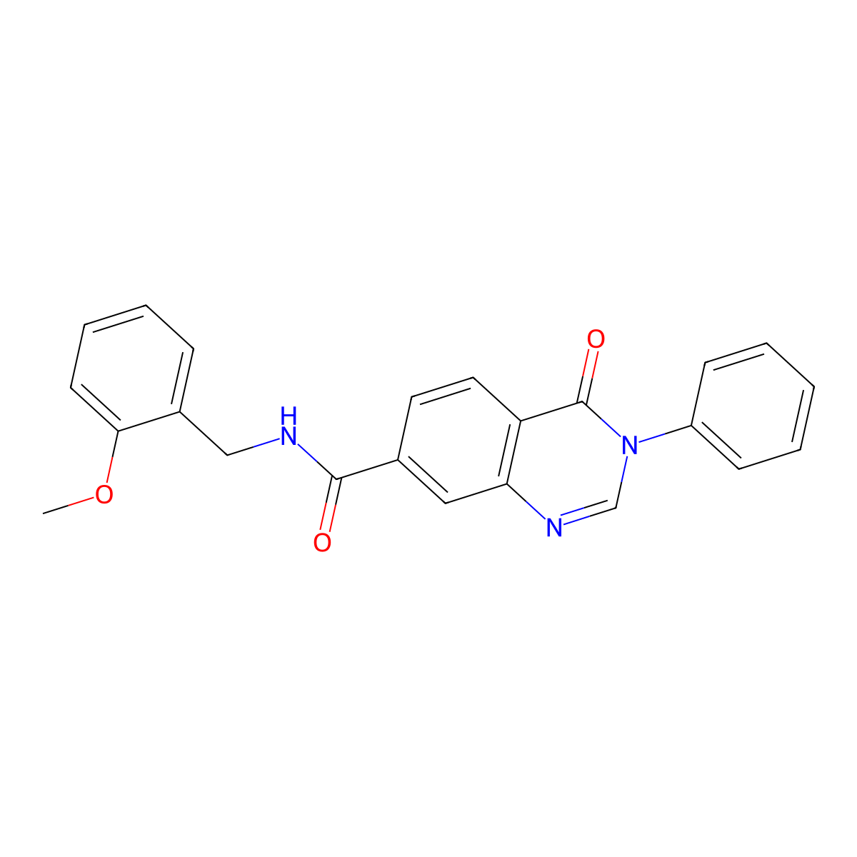 N-(2-methoxybenzyl)-4-oxo-3-phenyl-3,4-dihydroquinazoline-7-carboxamide molecular structure, CAS 1144489-90-6