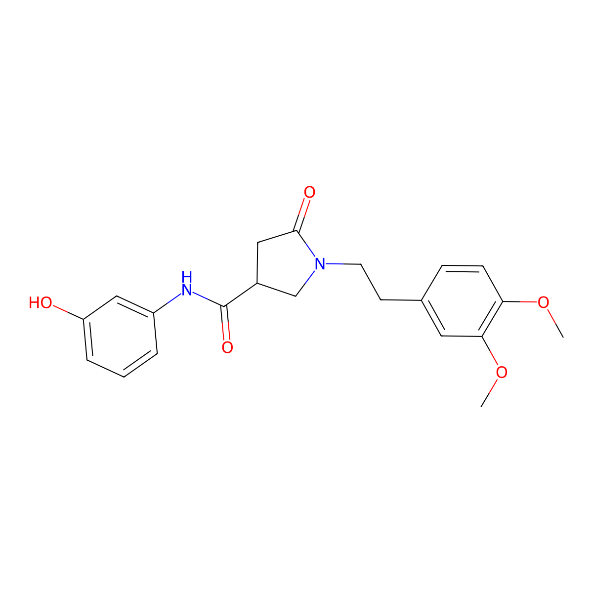 1-[2-(3,4-dimethoxyphenyl)ethyl]-N-(3-hydroxyphenyl)-5-oxopyrrolidine-3-carboxamide molecular structure, CAS 1144489-96-2