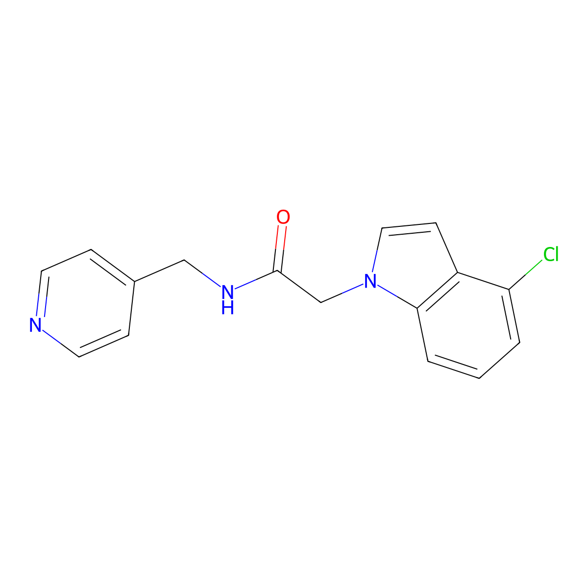 2-(4-chloro-1H-indol-1-yl)-N-(pyridin-4-ylmethyl)acetamide molecular structure, CAS 1144490-17-4