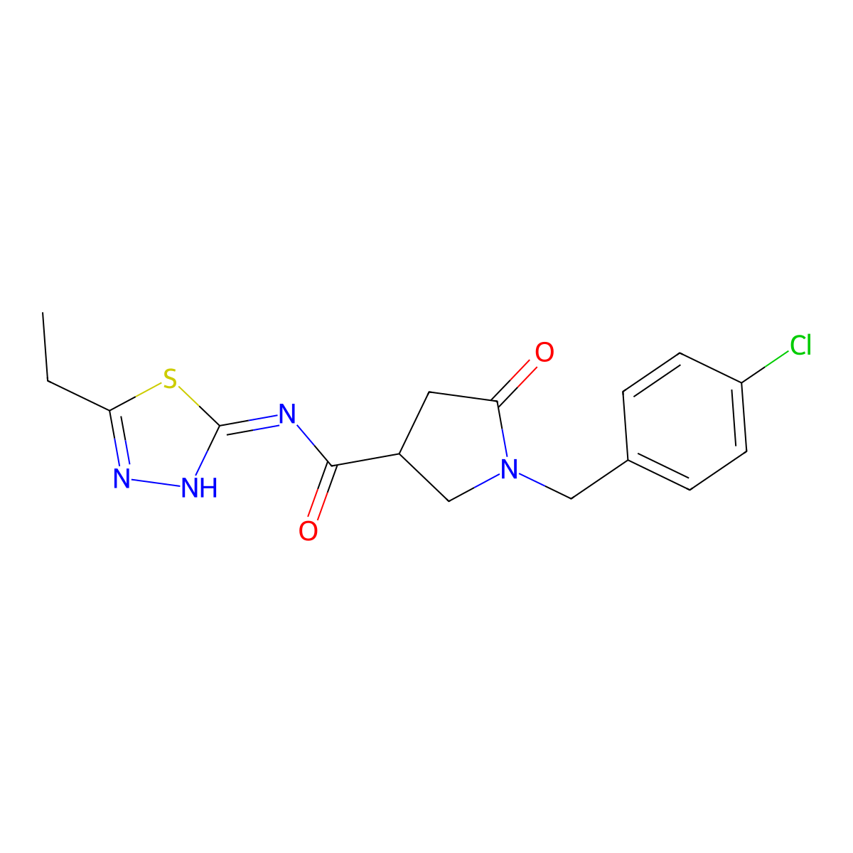 1-(4-chlorobenzyl)-N-(5-ethyl-1,3,4-thiadiazol-2-yl)-5-oxopyrrolidine-3-carboxamide molecular structure, CAS 1144490-20-9