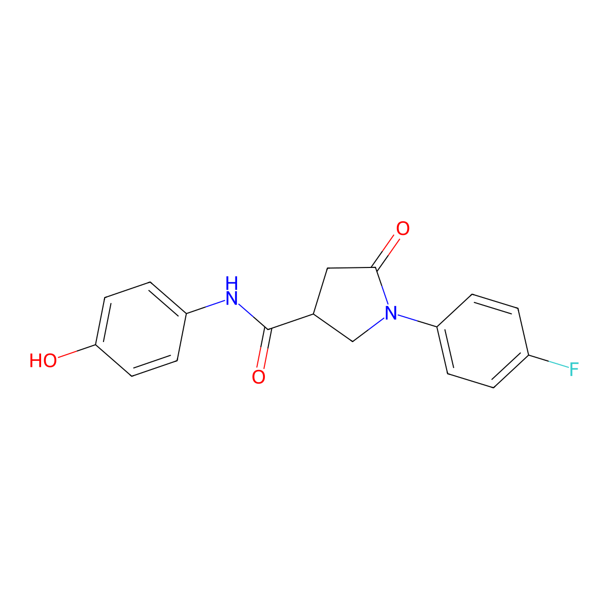 1-(4-fluorophenyl)-N-(4-hydroxyphenyl)-5-oxopyrrolidine-3-carboxamide molecular structure, CAS 1144490-24-3