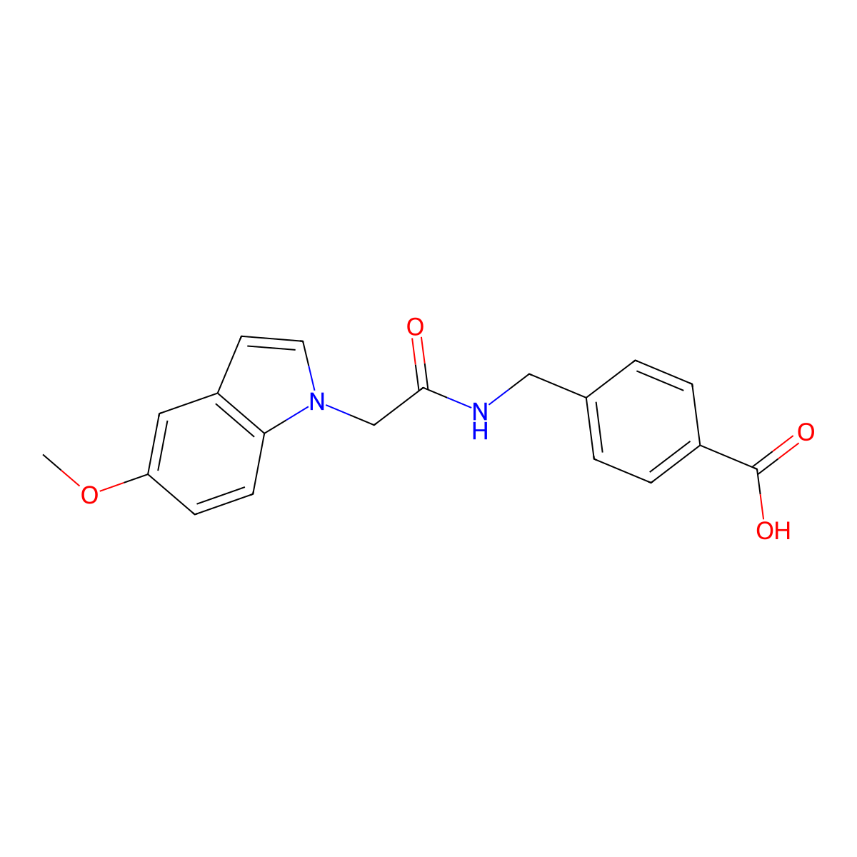4-({[(5-methoxy-1H-indol-1-yl)acetyl]amino}methyl)benzoic acid molecular structure, CAS 1144490-41-4