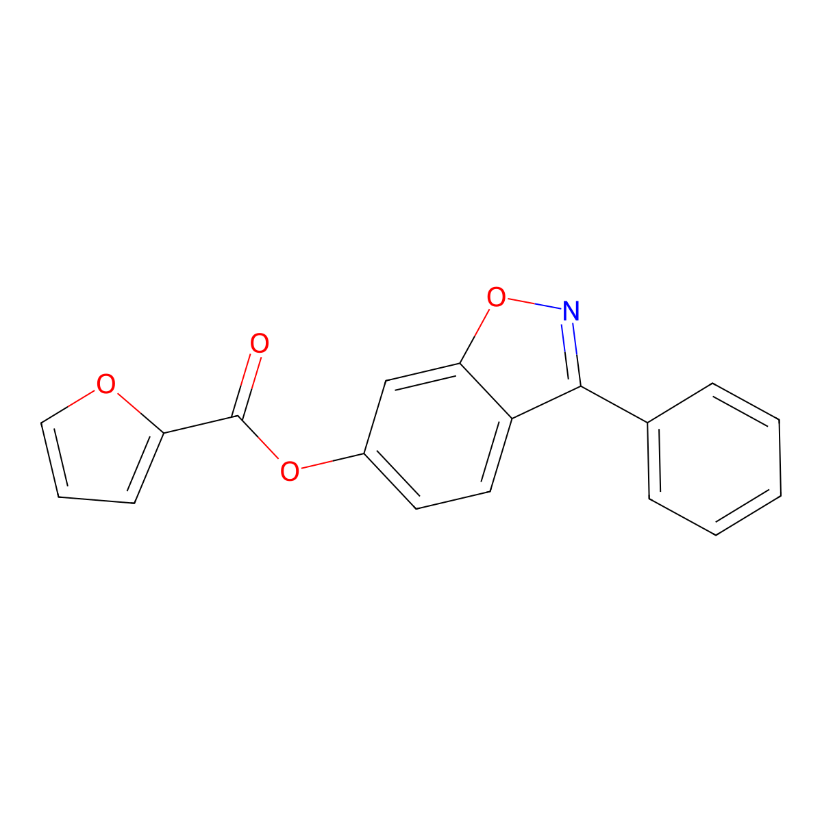 3-Phenyl-1,2-benzisoxazol-6-yl 2-furoate molecular structure, CAS 1144490-47-0