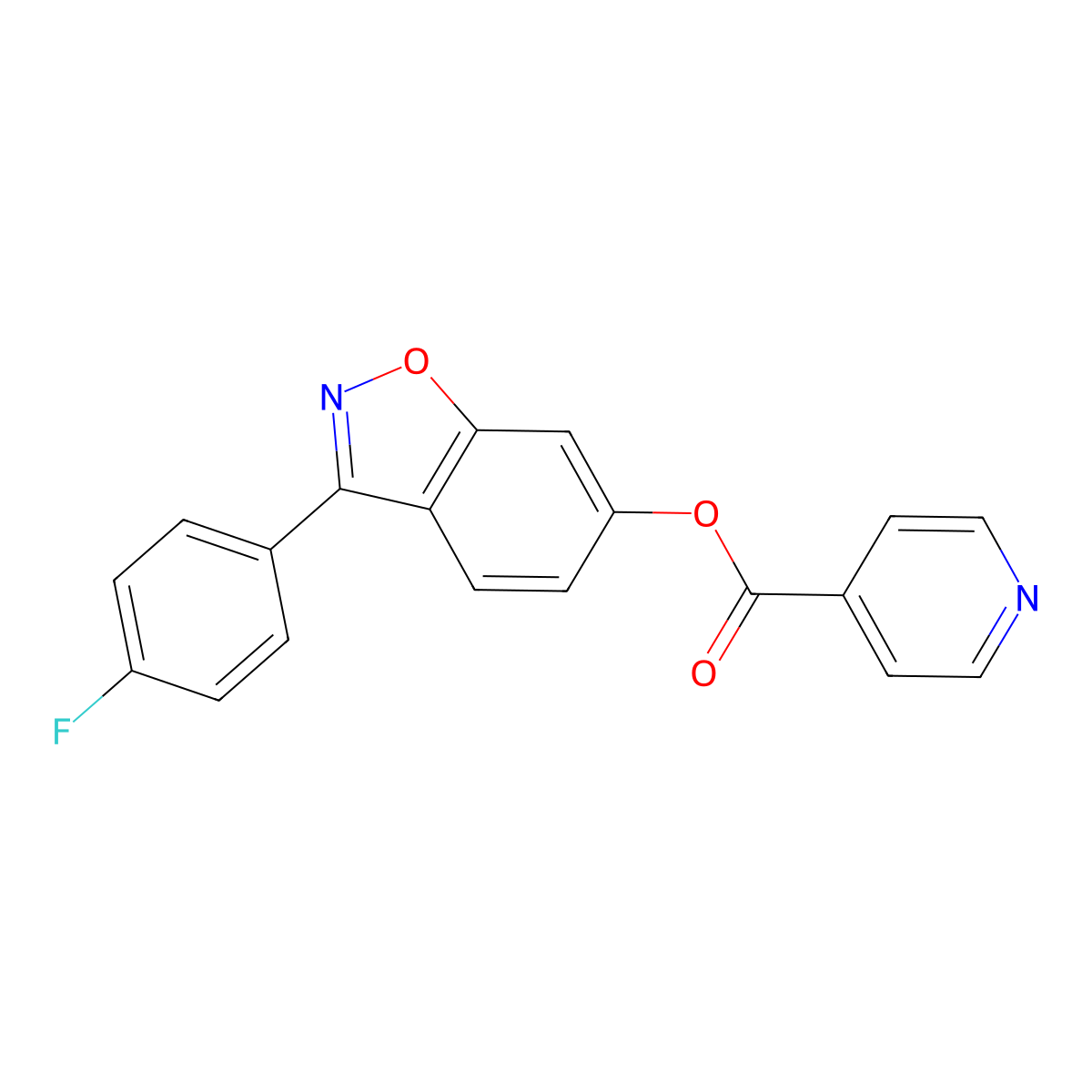 3-(4-Fluorophenyl)-1,2-benzisoxazol-6-yl isonicotinate molecular structure, CAS 1144490-49-2