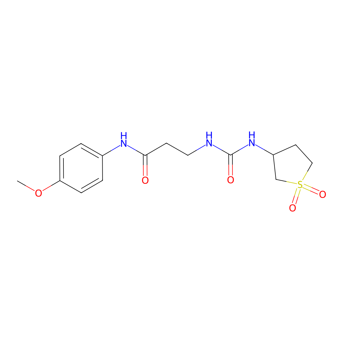 N~3~-[(1,1-dioxidotetrahydrothiophen-3-yl)carbamoyl]-N-(4-methoxyphenyl)-beta-alaninamide molecular structure, CAS 1144490-51-6
