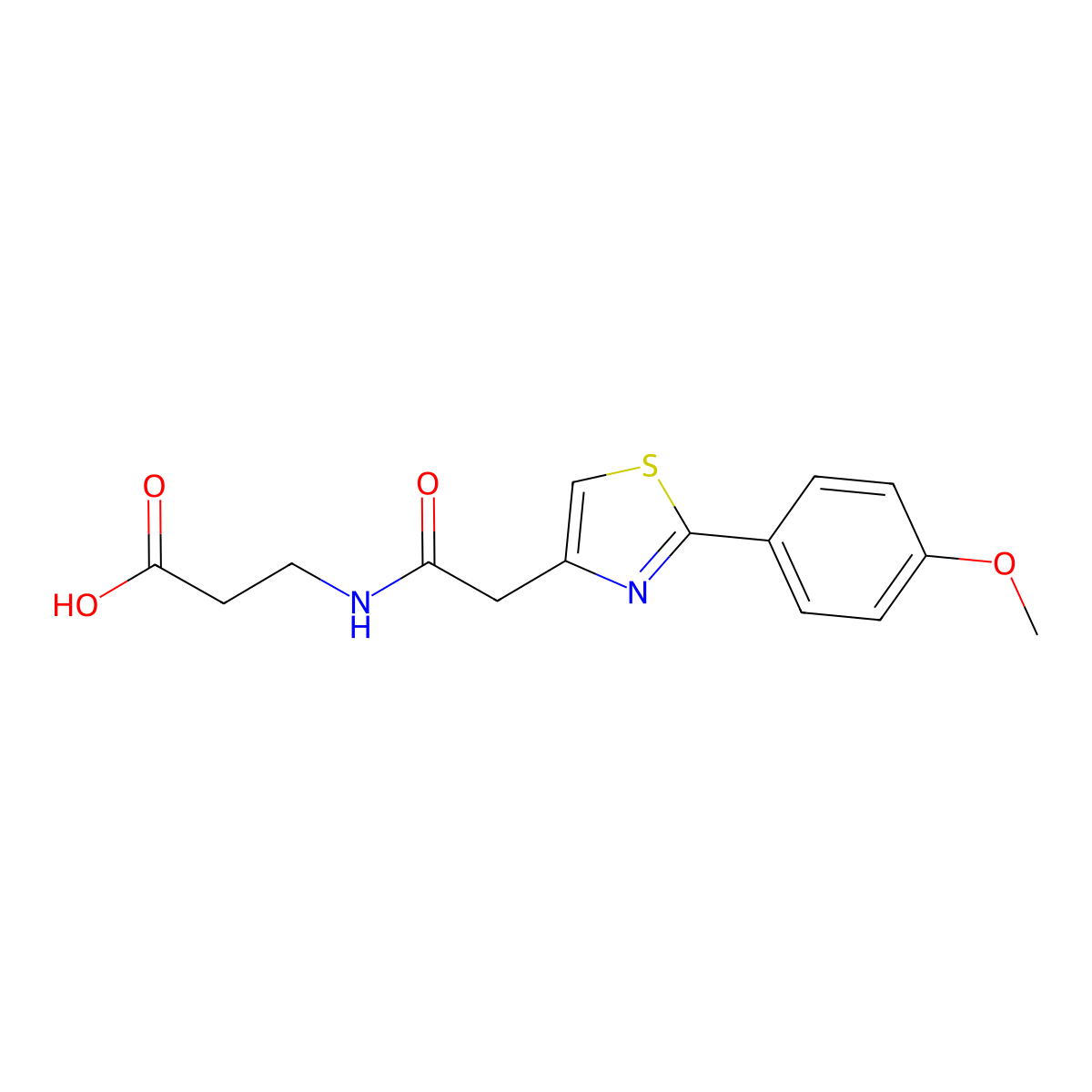 N-{[2-(4-methoxyphenyl)-1,3-thiazol-4-yl]acetyl}-beta-alanine molecular structure, CAS 1144490-52-7