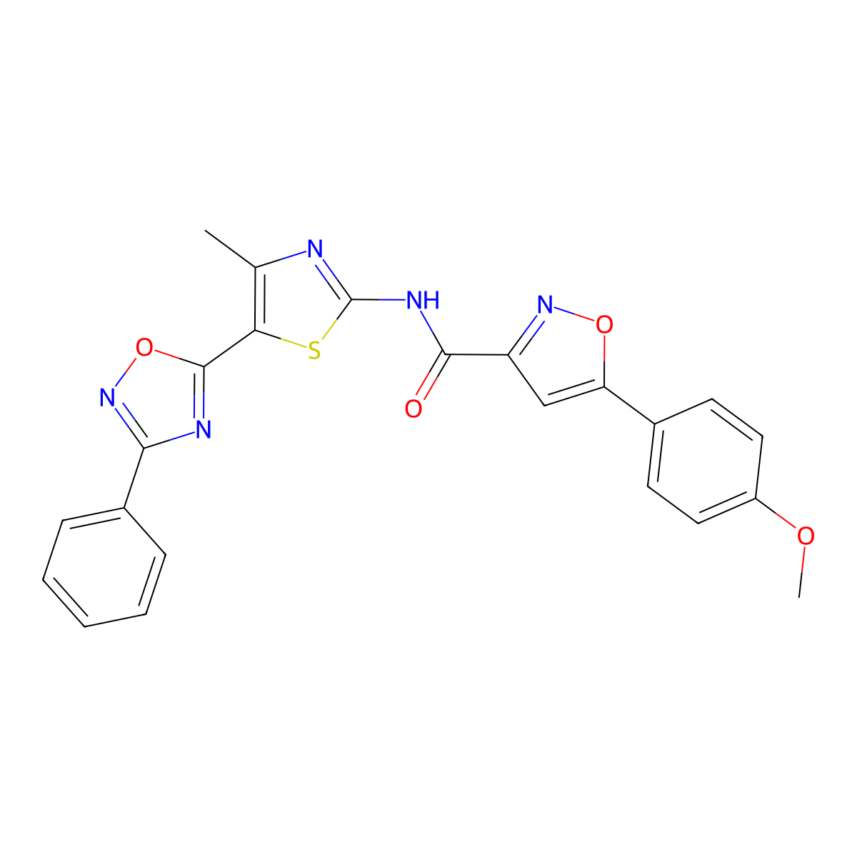 5-(4-methoxyphenyl)-N-[(2Z)-4-methyl-5-(3-phenyl-1,2,4-oxadiazol-5-yl)-1,3-thiazol-2(3H)-ylidene]-1,2-oxazole-3-carboxamide molecular structure, CAS 1144490-64-1