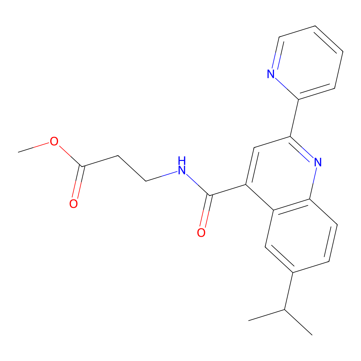 methyl N-{[6-isopropyl-2-(2-pyridinyl)-4-quinolinyl]carbonyl}-beta-alaninate molecular structure, CAS 1144490-79-8