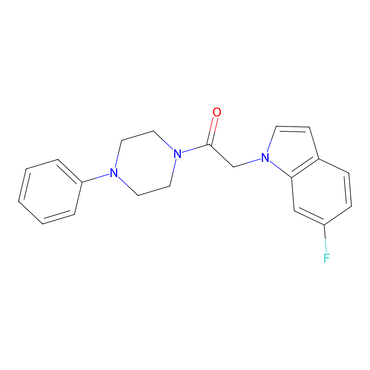 2-(6-fluoro-1H-indol-1-yl)-1-(4-phenylpiperazin-1-yl)ethanone molecular structure, CAS 1144490-83-4