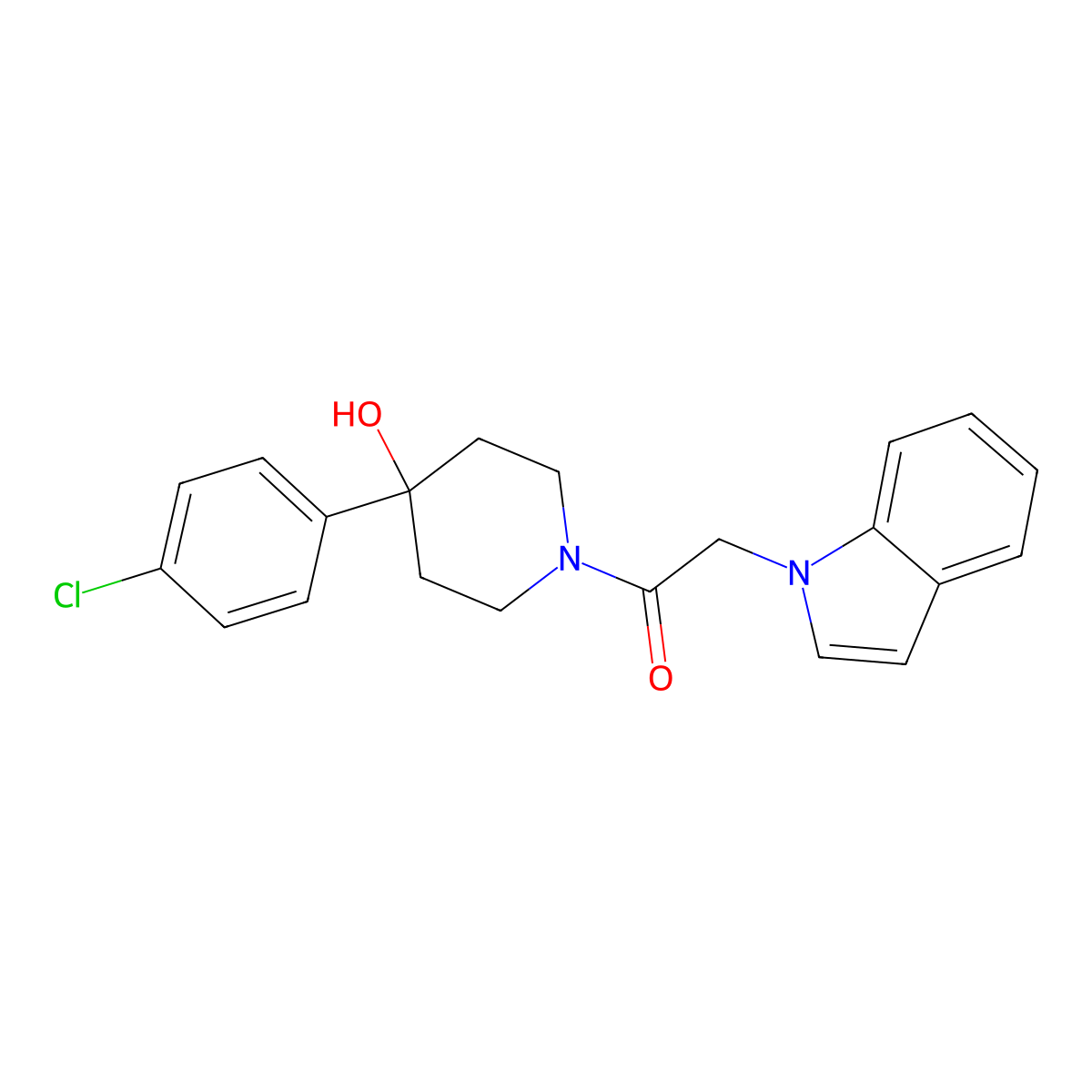 4-(4-chlorophenyl)-1-(1H-indol-1-ylacetyl)-4-piperidinol molecular structure, CAS 1144491-07-5