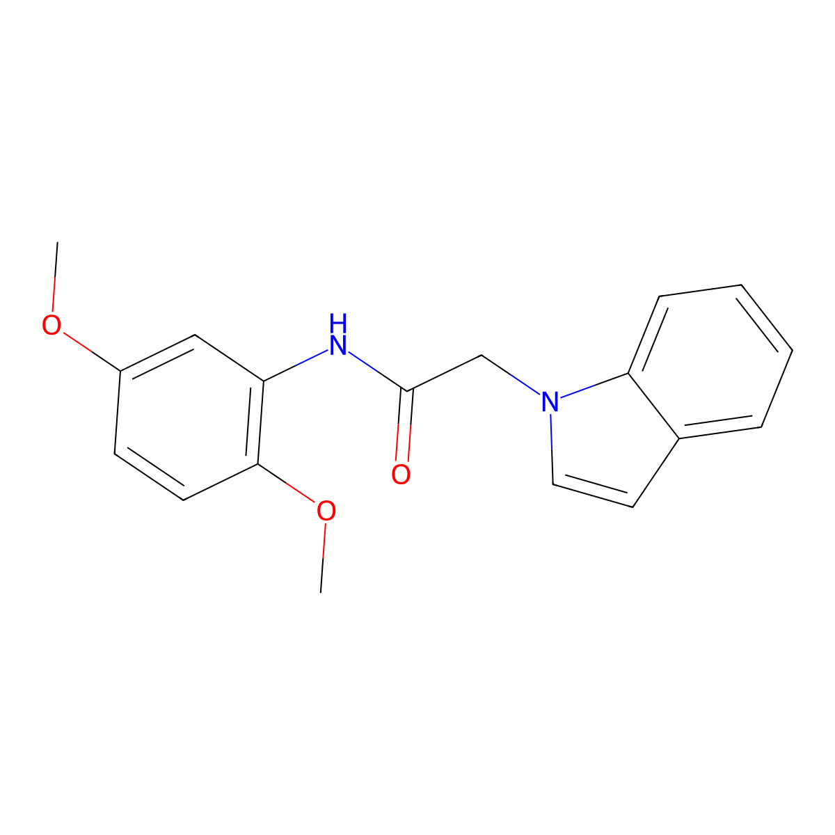 N-(2,5-dimethoxyphenyl)-2-(1H-indol-1-yl)acetamide molecular structure, CAS 1144491-15-5