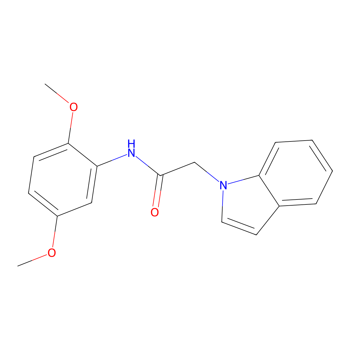 N-(2,5-dimethoxyphenyl)-2-(1H-indol-1-yl)acetamide molecular structure, CAS 1144491-15-5