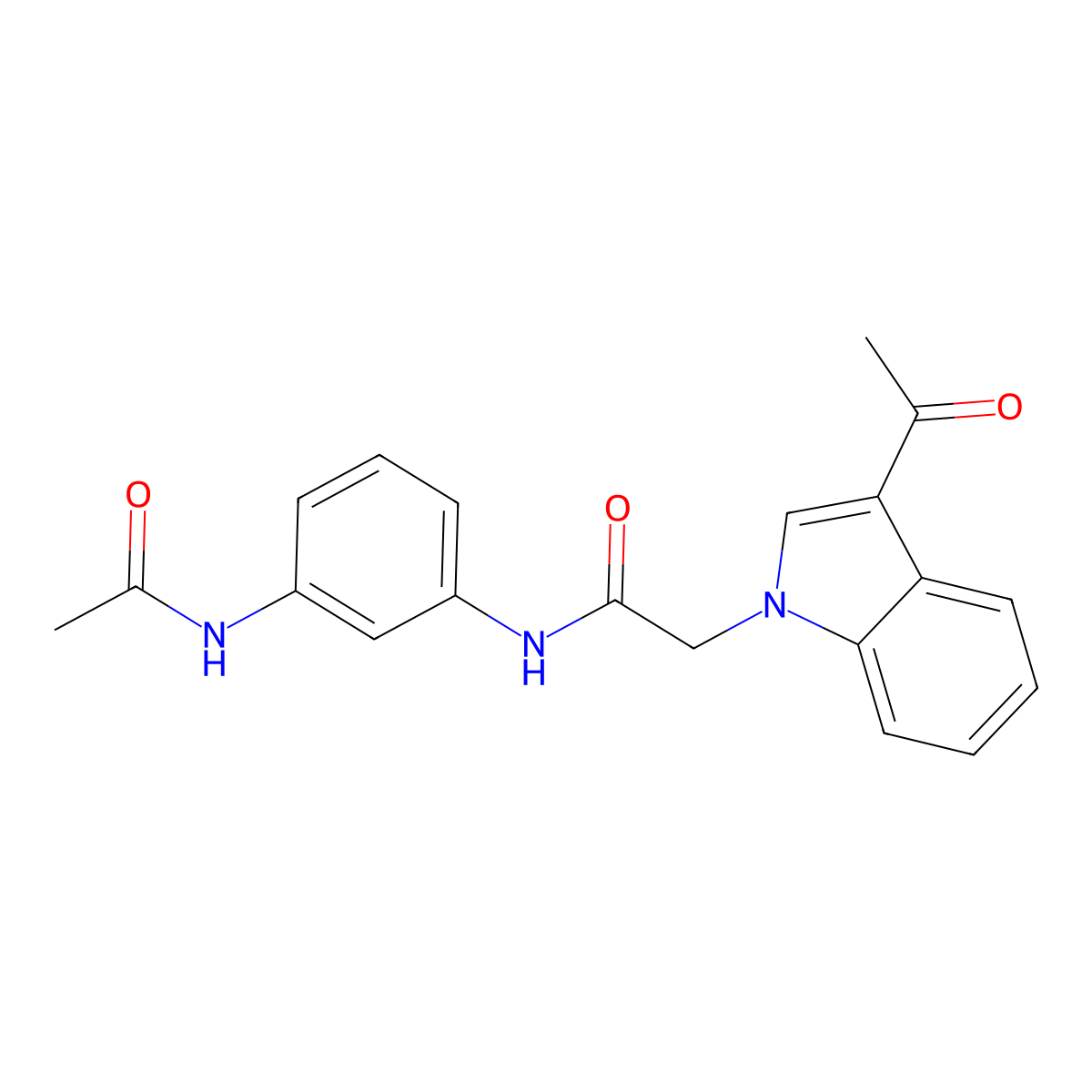 N-[3-(acetylamino)phenyl]-2-(3-acetyl-1H-indol-1-yl)acetamide molecular structure, CAS 1144491-22-4