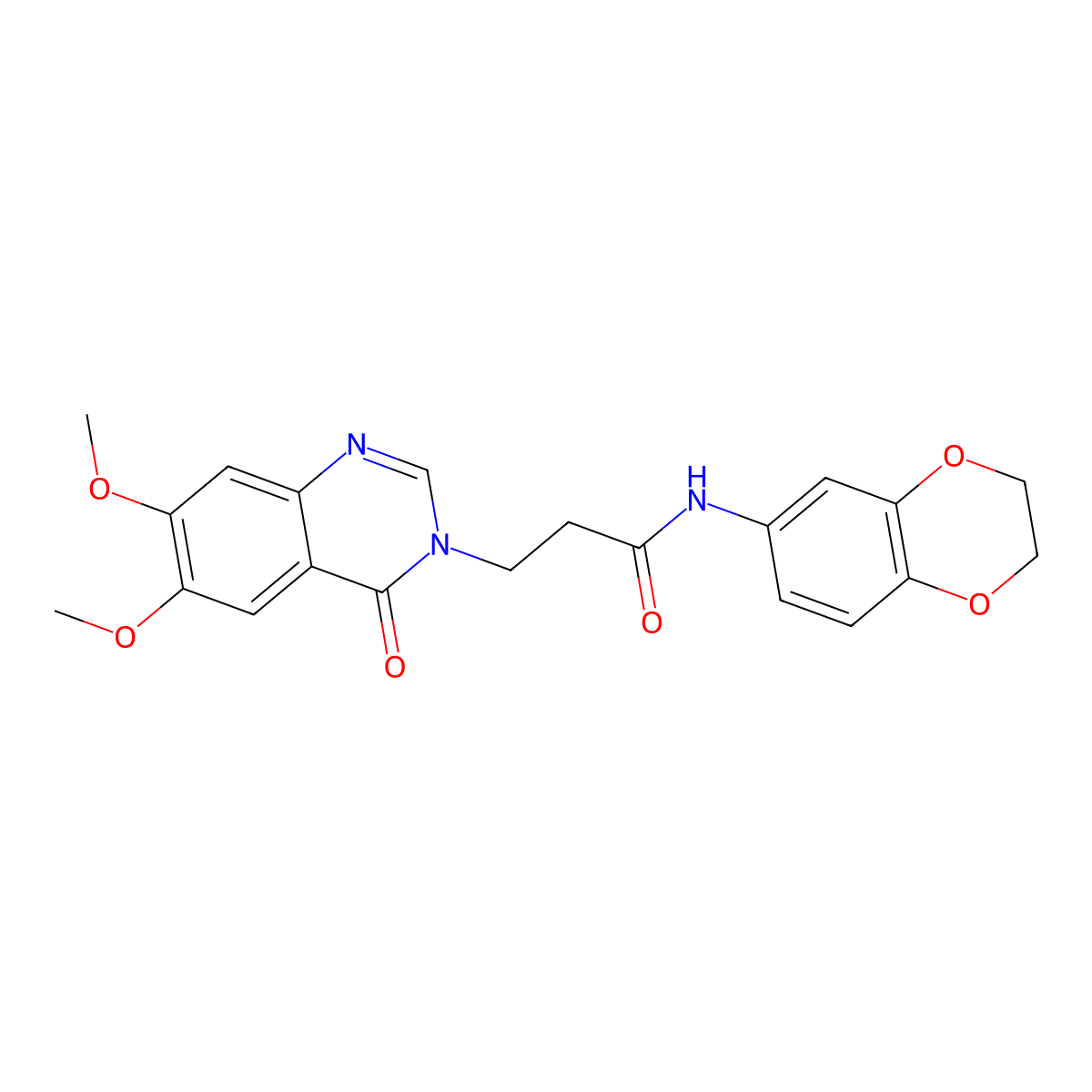 N-(2,3-dihydro-1,4-benzodioxin-6-yl)-3-(6,7-dimethoxy-4-oxoquinazolin-3(4H)-yl)propanamide molecular structure, CAS 1144491-59-7