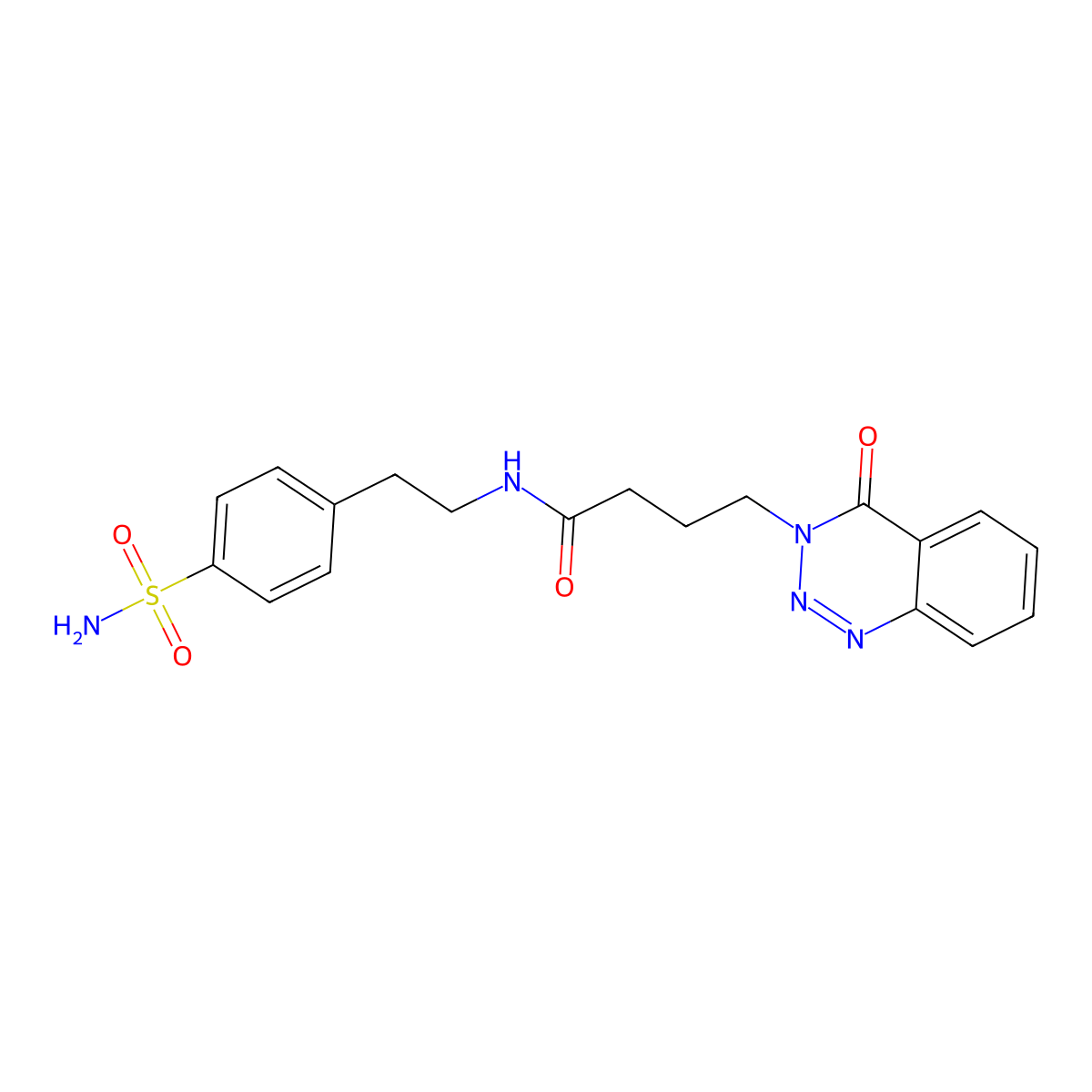 4-(4-oxo-1,2,3-benzotriazin-3(4H)-yl)-N-[2-(4-sulfamoylphenyl)ethyl]butanamide molecular structure, CAS 1144491-67-7
