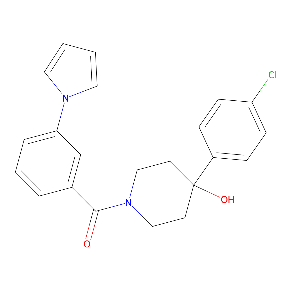 [4-(4-chlorophenyl)-4-hydroxypiperidin-1-yl][3-(1H-pyrrol-1-yl)phenyl]methanone molecular structure, CAS 1144492-27-2