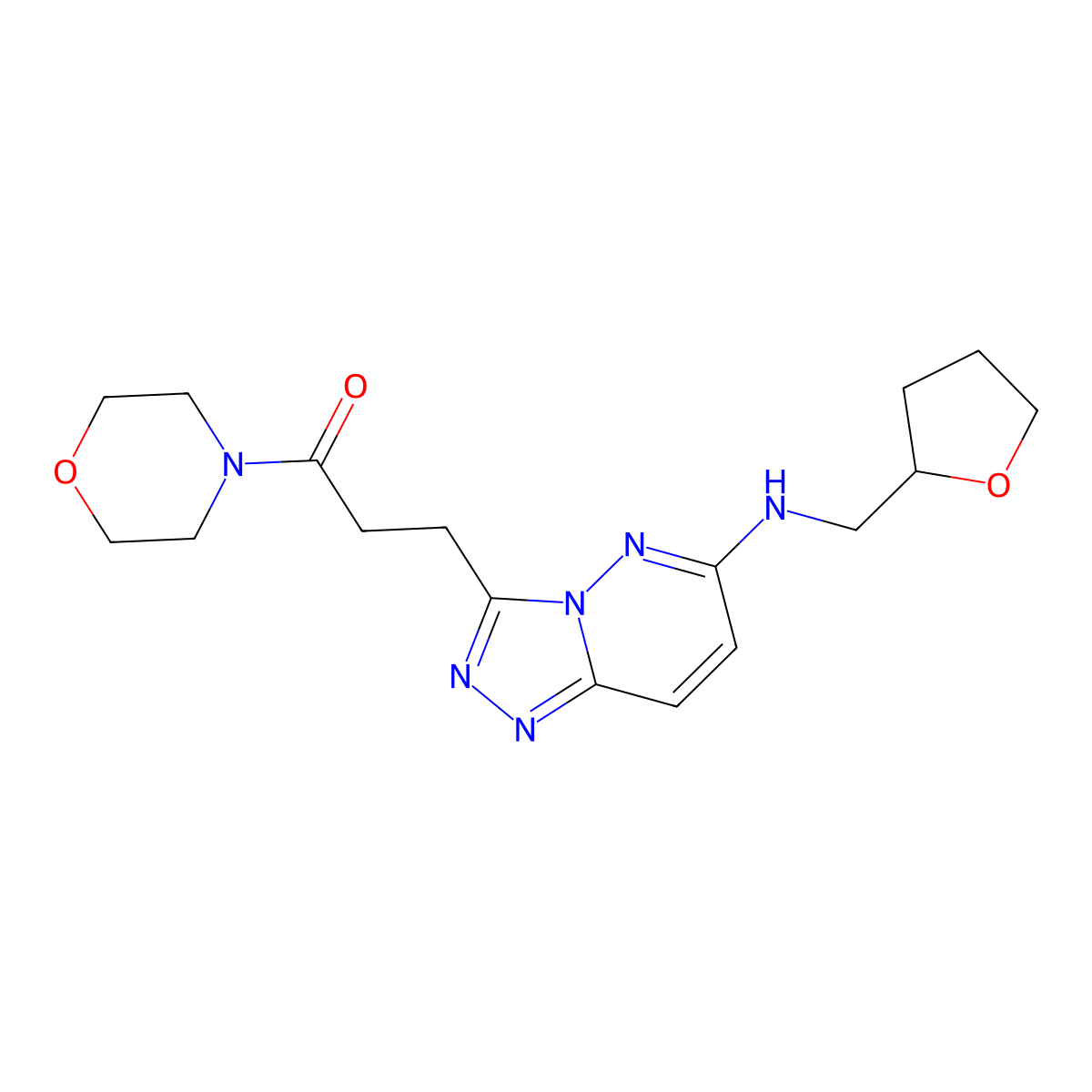 1-(Morpholin-4-yl)-3-{6-[(tetrahydrofuran-2-ylmethyl)amino][1,2,4]triazolo[4,3-b]pyridazin-3-yl}propan-1-one molecular structure, CAS 1144492-41-0