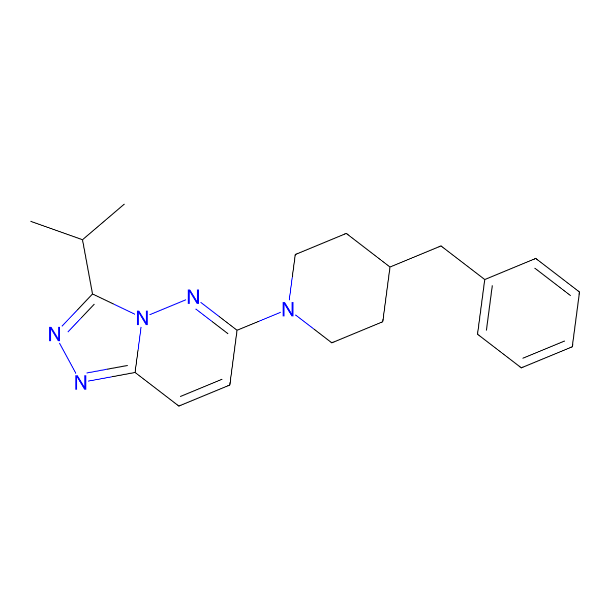 6-(4-Benzylpiperidin-1-yl)-3-(propan-2-yl)[1,2,4]triazolo[4,3-b]pyridazine molecular structure, CAS 1144493-37-7