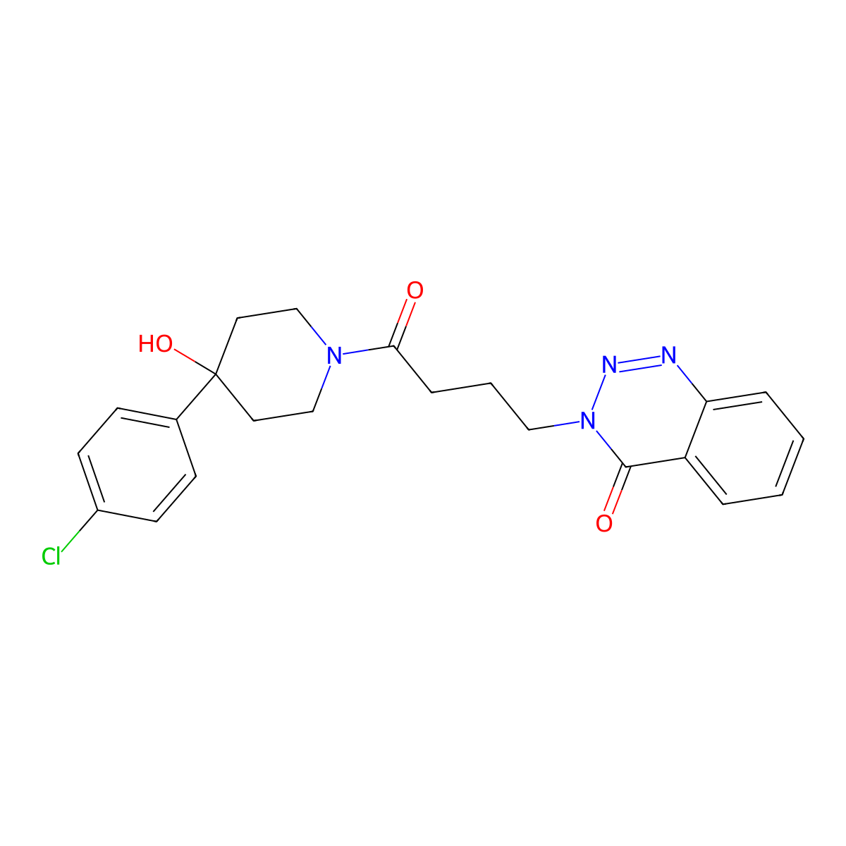 3-{4-[4-(4-chlorophenyl)-4-hydroxypiperidino]-4-oxobutyl}-1,2,3-benzotriazin-4(3H)-one molecular structure, CAS 1144493-44-6