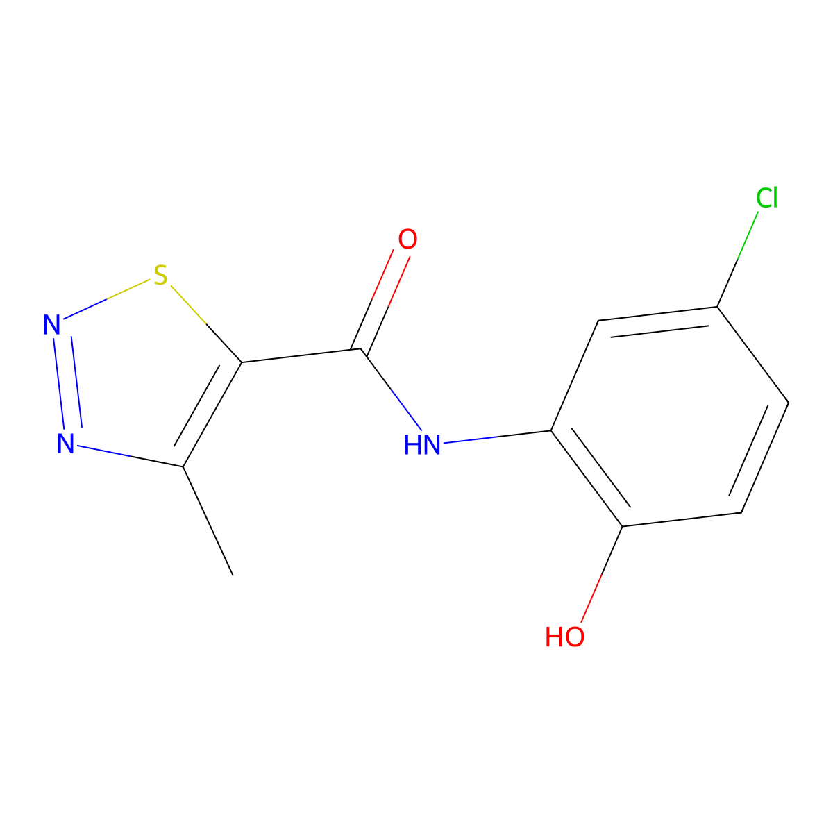 N-(5-chloro-2-hydroxyphenyl)-4-methyl-1,2,3-thiadiazole-5-carboxamide molecular structure, CAS 1144493-46-8