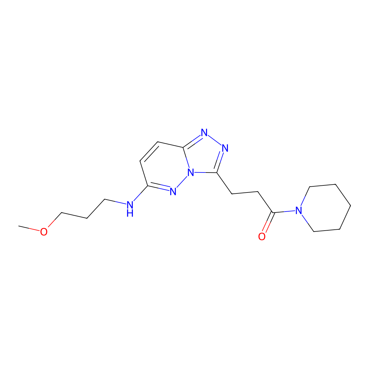 3-{6-[(3-Methoxypropyl)amino][1,2,4]triazolo[4,3-b]pyridazin-3-yl}-1-(piperidin-1-yl)propan-1-one molecular structure, CAS 1144493-53-7