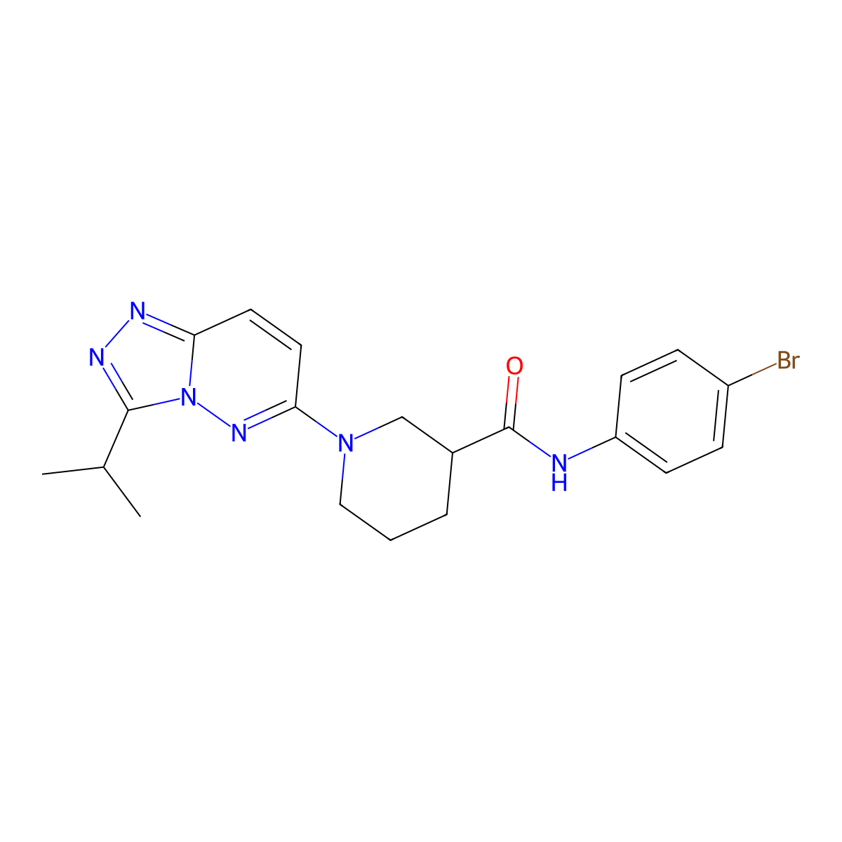N-(4-bromophenyl)-1-[3-(propan-2-yl)[1,2,4]triazolo[4,3-b]pyridazin-6-yl]piperidine-3-carboxamide molecular structure, CAS 1144493-55-9