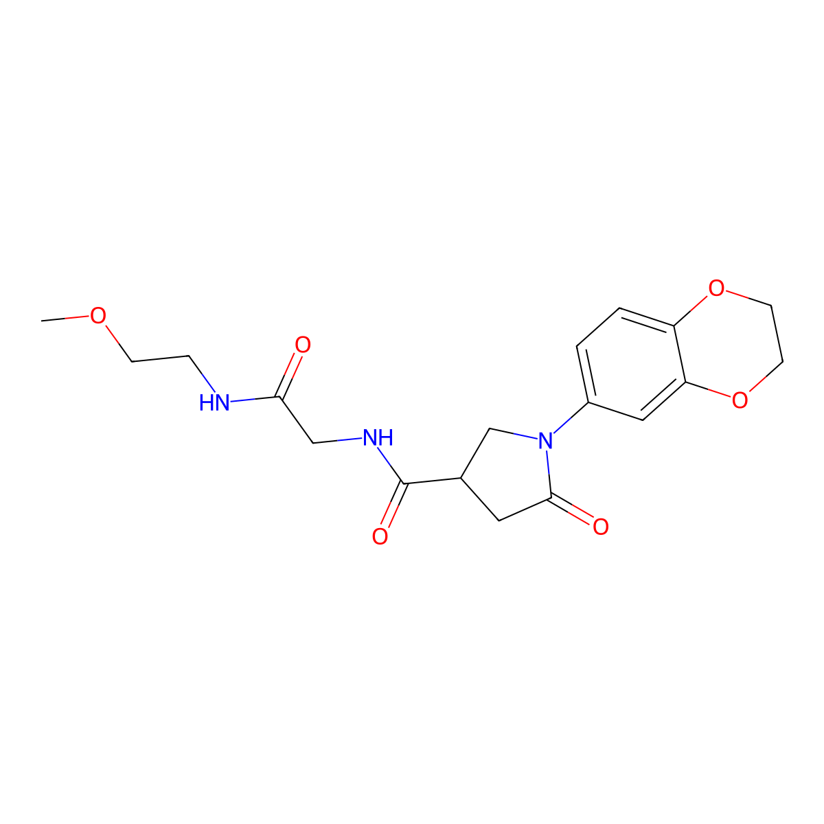 1-(2,3-dihydro-1,4-benzodioxin-6-yl)-N-{2-[(2-methoxyethyl)amino]-2-oxoethyl}-5-oxopyrrolidine-3-carboxamide molecular structure, CAS 1144493-86-6