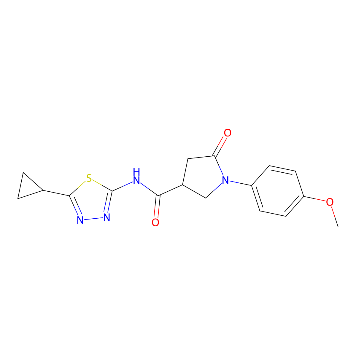 N-(5-cyclopropyl-1,3,4-thiadiazol-2-yl)-1-(4-methoxyphenyl)-5-oxopyrrolidine-3-carboxamide molecular structure, CAS 1144493-87-7