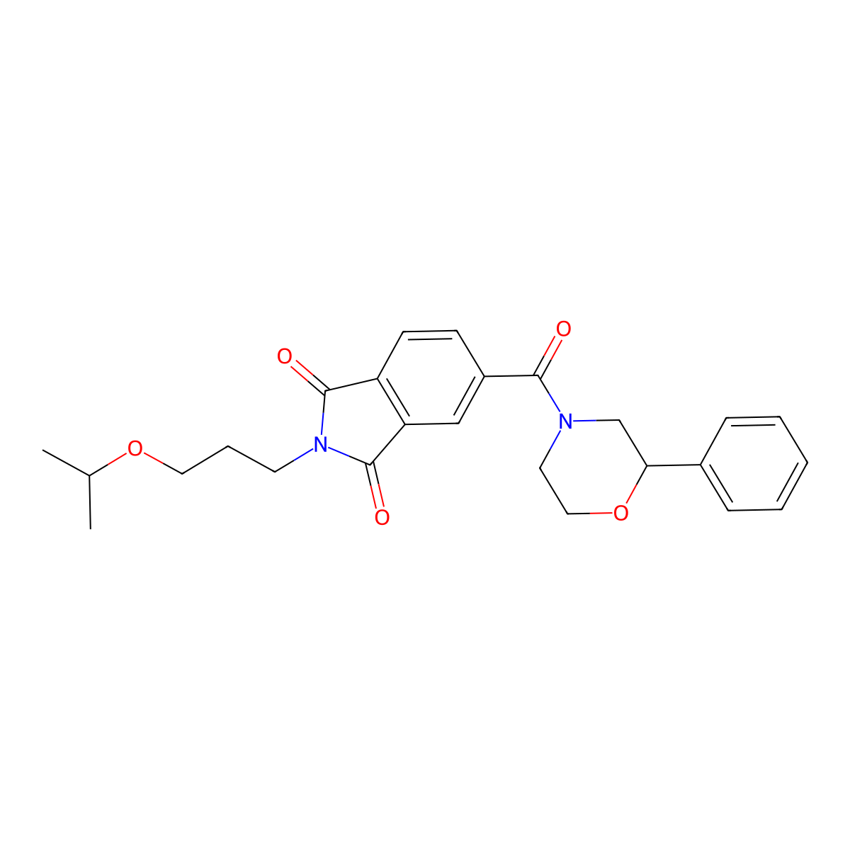 5-[(2-phenylmorpholin-4-yl)carbonyl]-2-[3-(propan-2-yloxy)propyl]-1H-isoindole-1,3(2H)-dione molecular structure, CAS 1144493-96-8