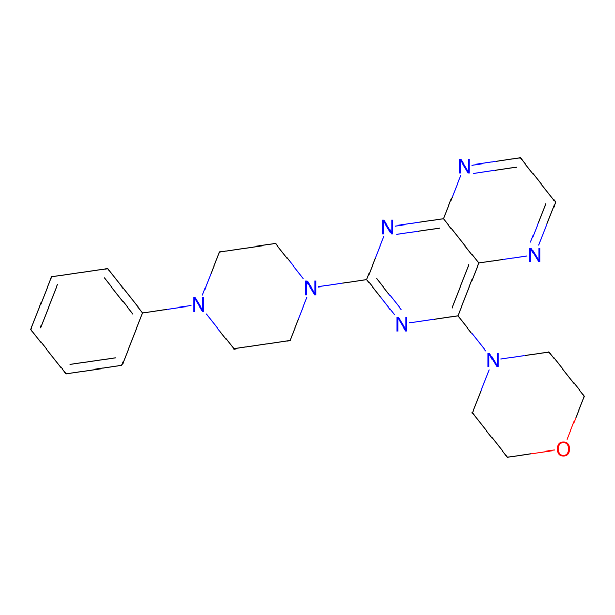 4-[2-(4-Phenylpiperazinyl)pteridin-4-yl]morpholine molecular structure, CAS 1144494-09-6