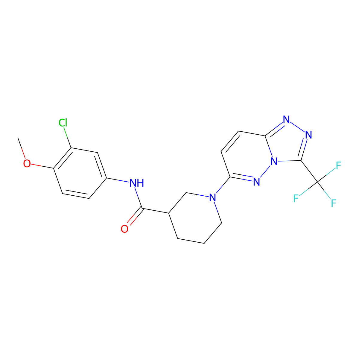 N-(3-chloro-4-methoxyphenyl)-1-[3-(trifluoromethyl)[1,2,4]triazolo[4,3-b]pyridazin-6-yl]piperidine-3-carboxamide molecular structure, CAS 1144494-18-7
