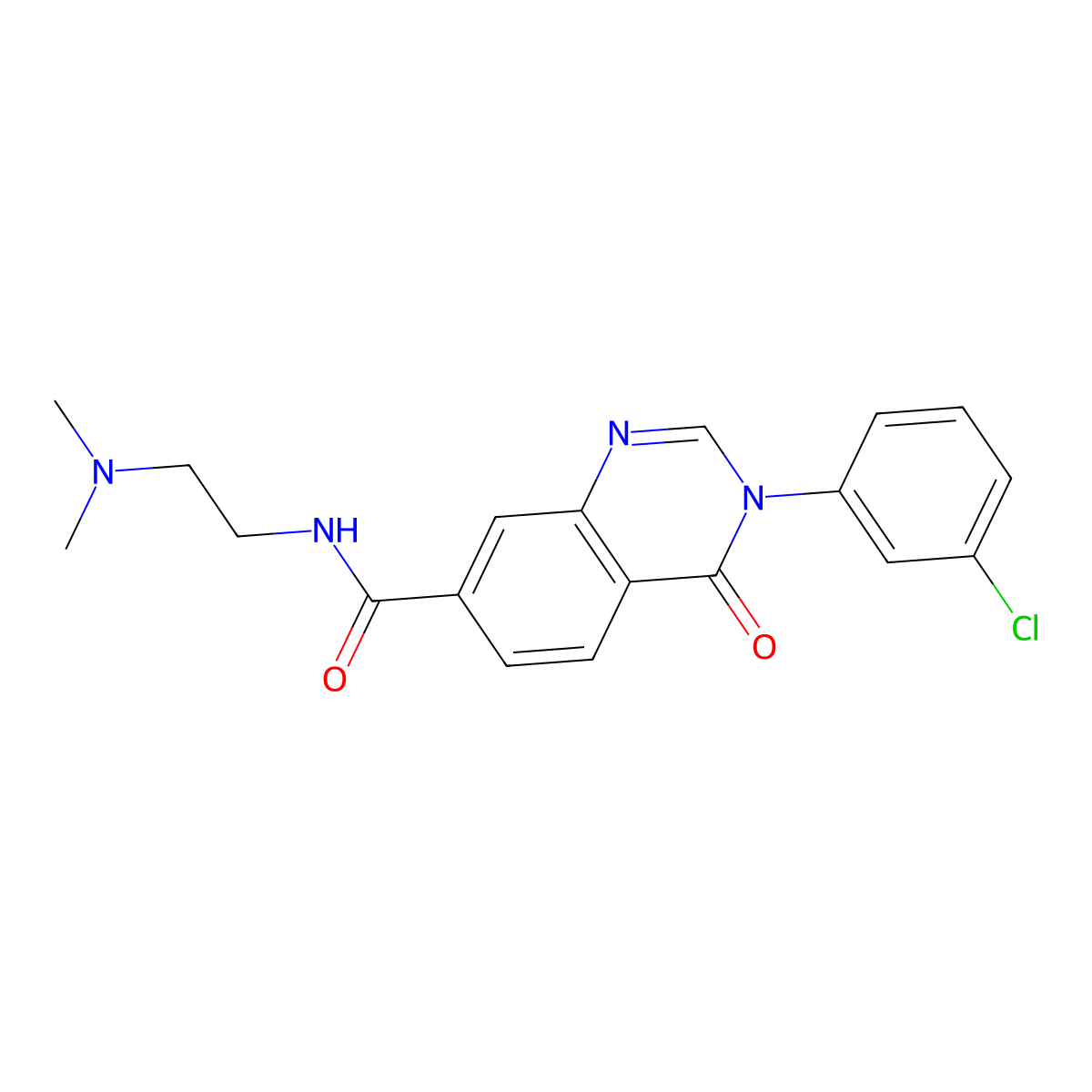3-(3-chlorophenyl)-N-[2-(dimethylamino)ethyl]-4-oxo-3,4-dihydroquinazoline-7-carboxamide molecular structure, CAS 1144494-20-1