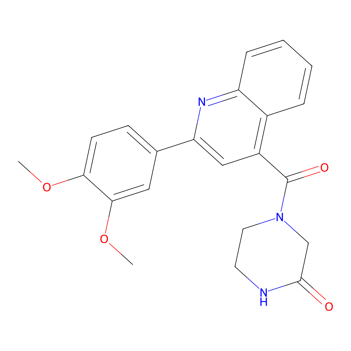 4-(2-(3,4-Dimethoxyphenyl)quinoline-4-carbonyl)piperazin-2-one molecular structure, CAS 1144494-35-8
