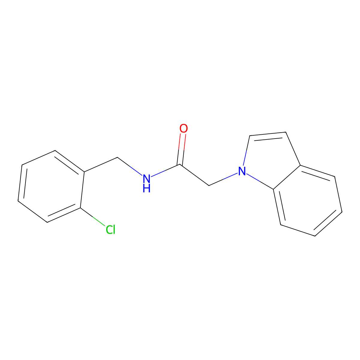 N-(2-chlorobenzyl)-2-(1H-indol-1-yl)acetamide molecular structure, CAS 1144494-38-1