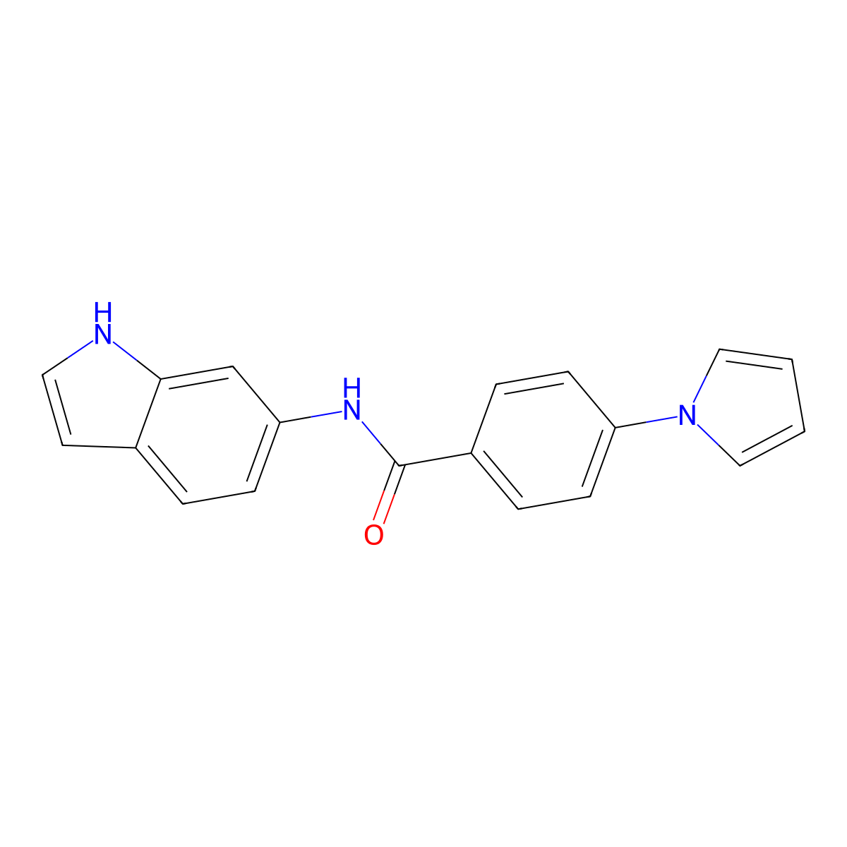 N-(1H-indol-6-yl)-4-(1H-pyrrol-1-yl)benzamide molecular structure, CAS 1144494-45-0