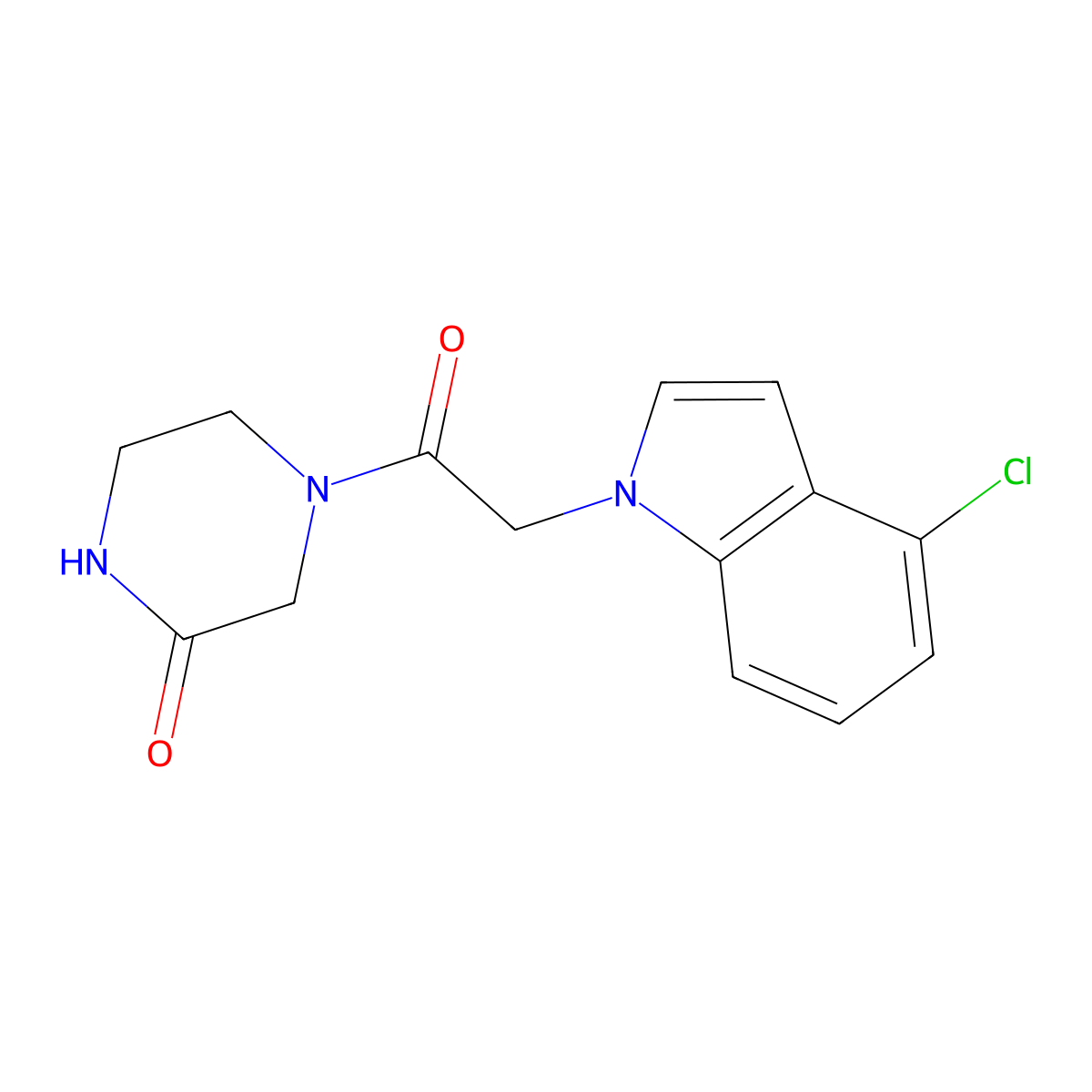 4-[(4-chloro-1H-indol-1-yl)acetyl]piperazin-2-one molecular structure, CAS 1144494-50-7