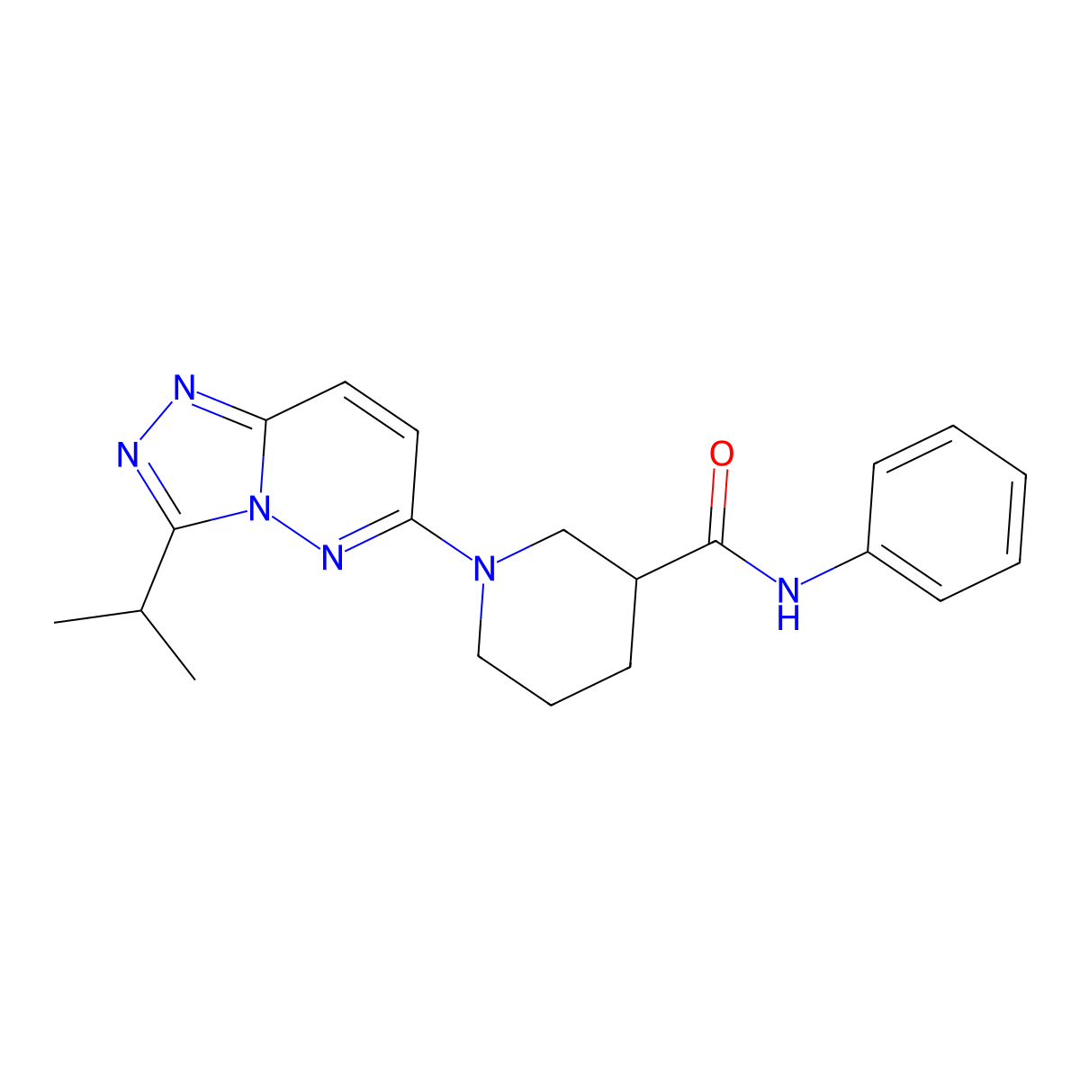 N-phenyl-1-[3-(propan-2-yl)[1,2,4]triazolo[4,3-b]pyridazin-6-yl]piperidine-3-carboxamide molecular structure, CAS 1144494-51-8
