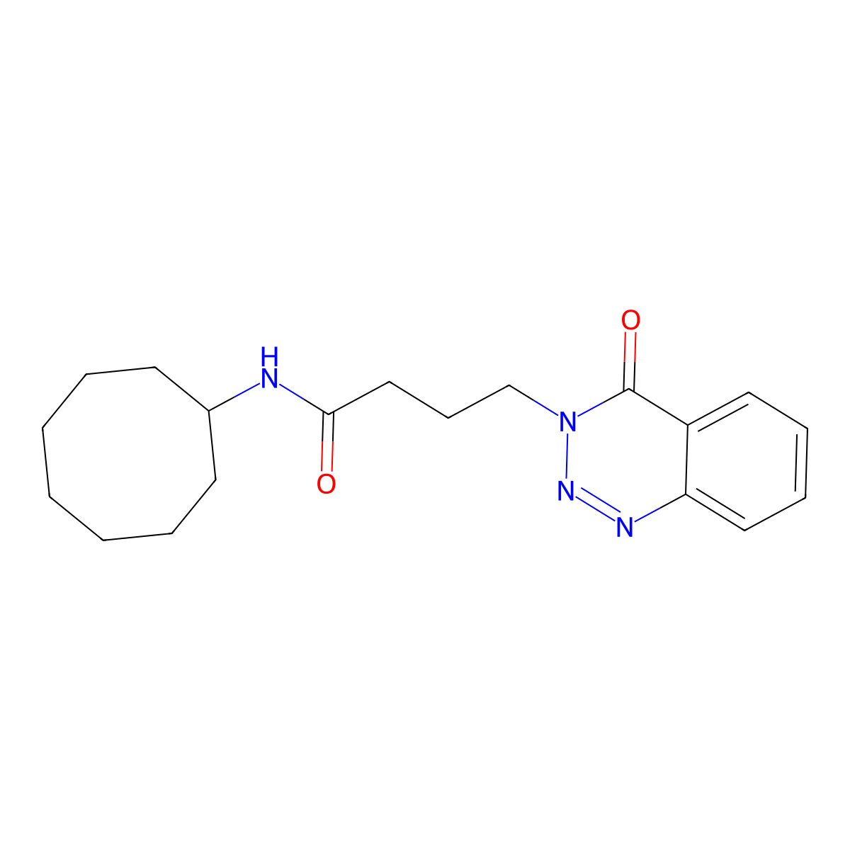 N-cyclooctyl-4-(4-oxo-1,2,3-benzotriazin-3(4H)-yl)butanamide molecular structure, CAS 1144494-54-1