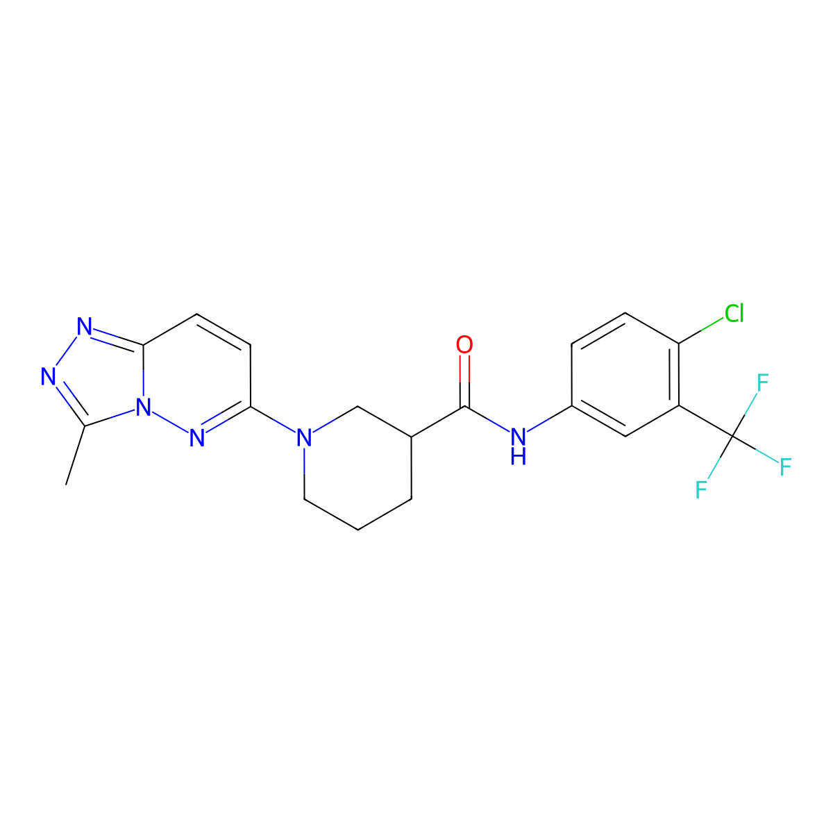 N-[4-chloro-3-(trifluoromethyl)phenyl]-1-(3-methyl[1,2,4]triazolo[4,3-b]pyridazin-6-yl)piperidine-3-carboxamide molecular structure, CAS 1144494-67-6