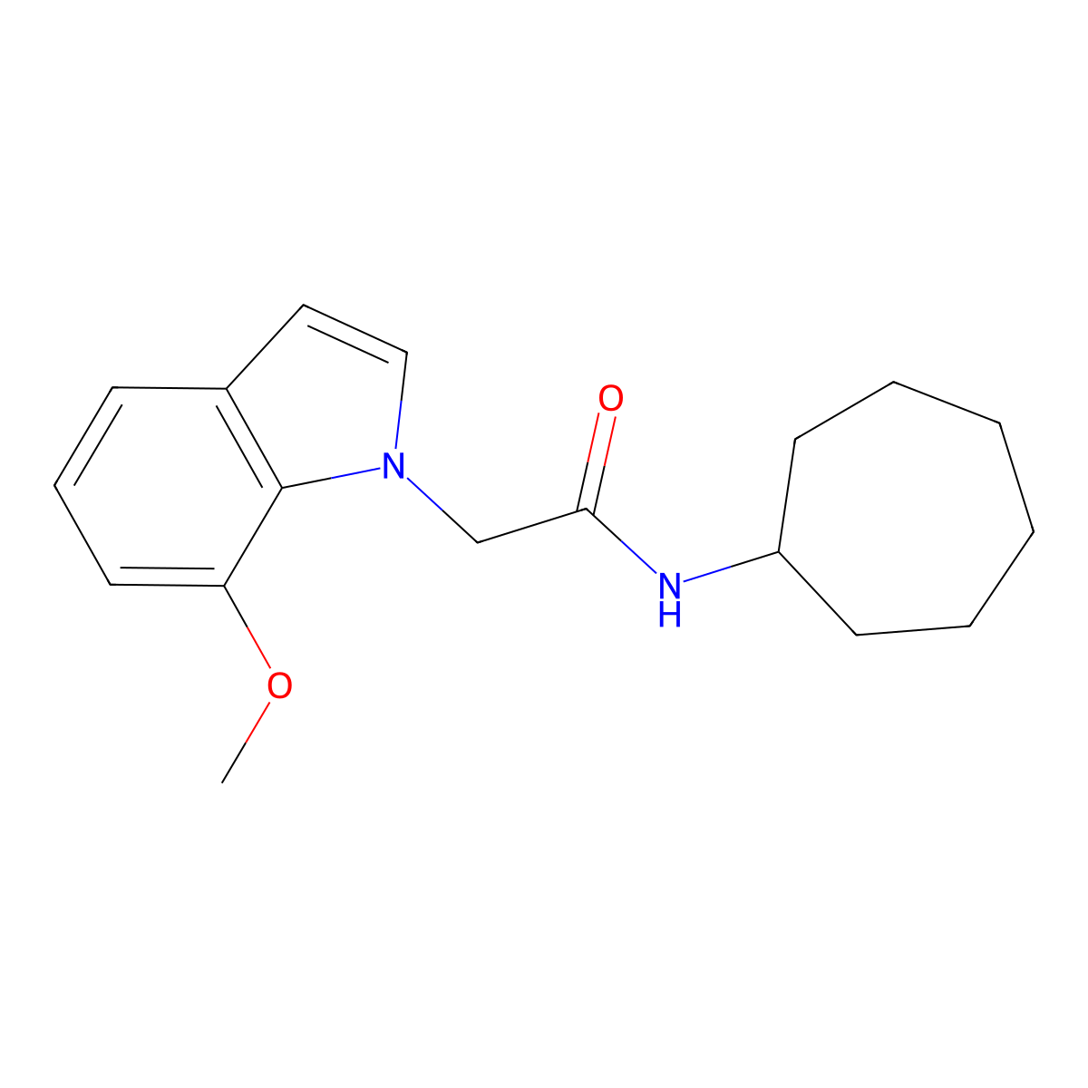 N-cycloheptyl-2-(7-methoxy-1H-indol-1-yl)acetamide molecular structure, CAS 1144494-73-4