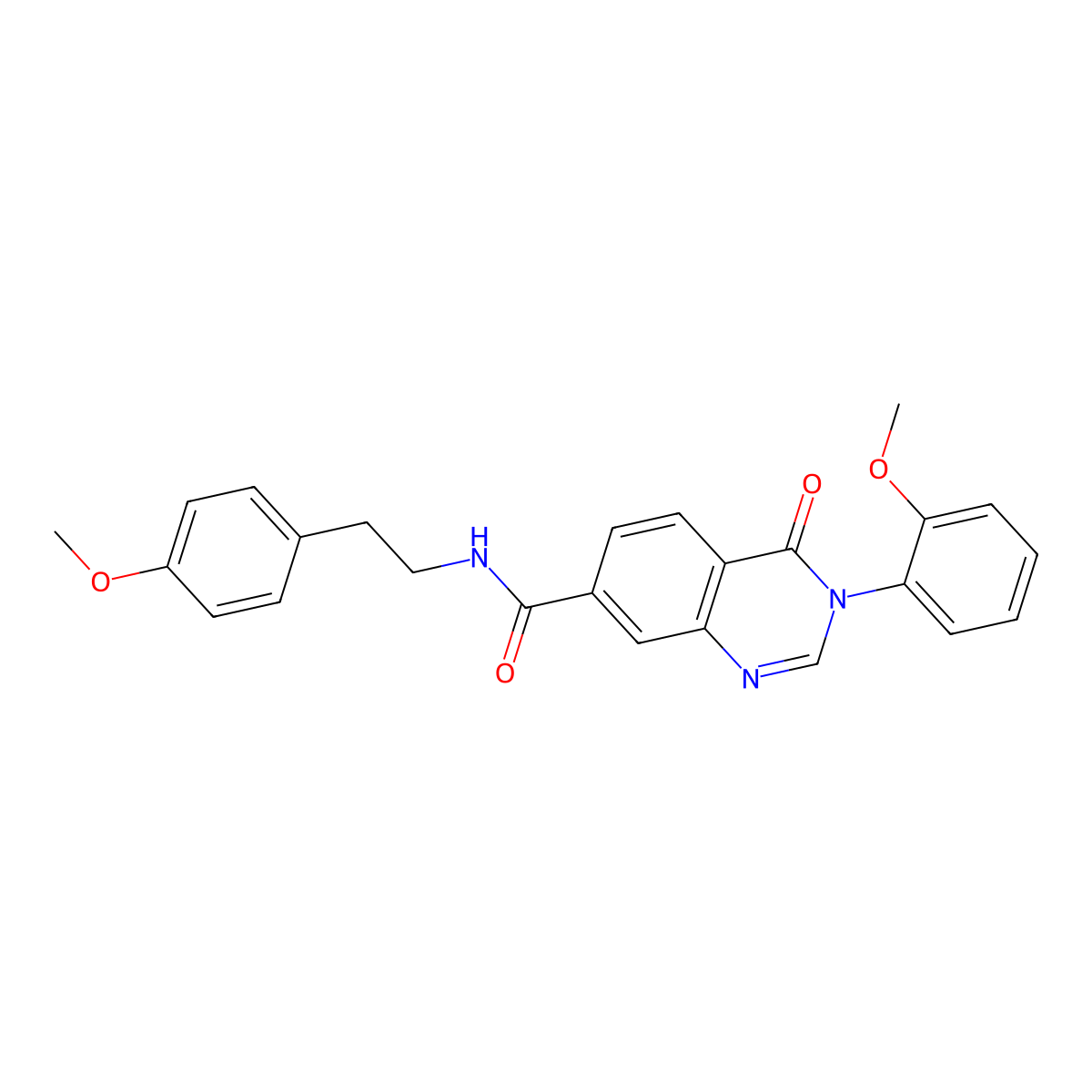 3-(2-methoxyphenyl)-N-[2-(4-methoxyphenyl)ethyl]-4-oxo-3,4-dihydroquinazoline-7-carboxamide molecular structure, CAS 1144494-83-6