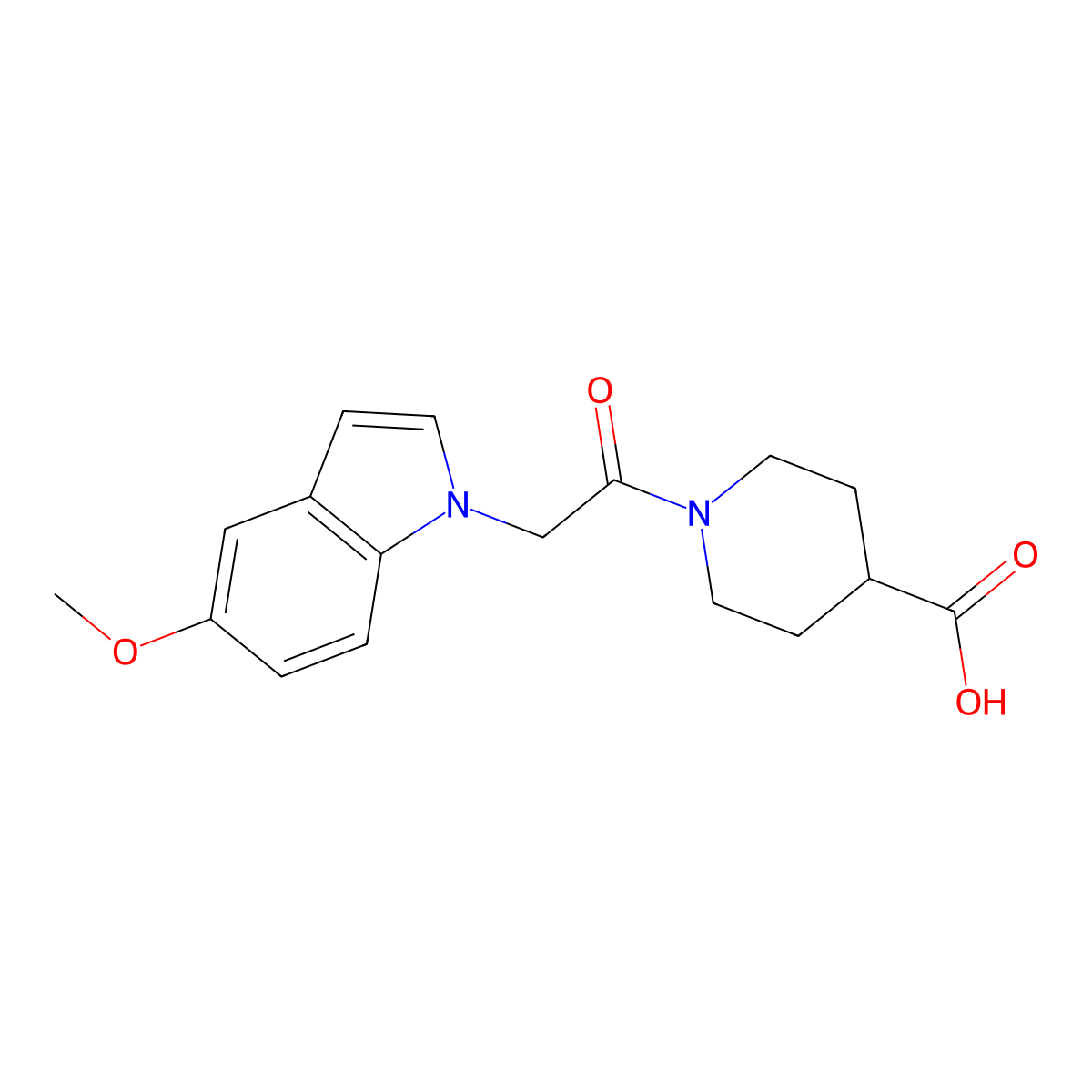 1-[(5-methoxy-1H-indol-1-yl)acetyl]piperidine-4-carboxylic acid molecular structure, CAS 1144494-86-9
