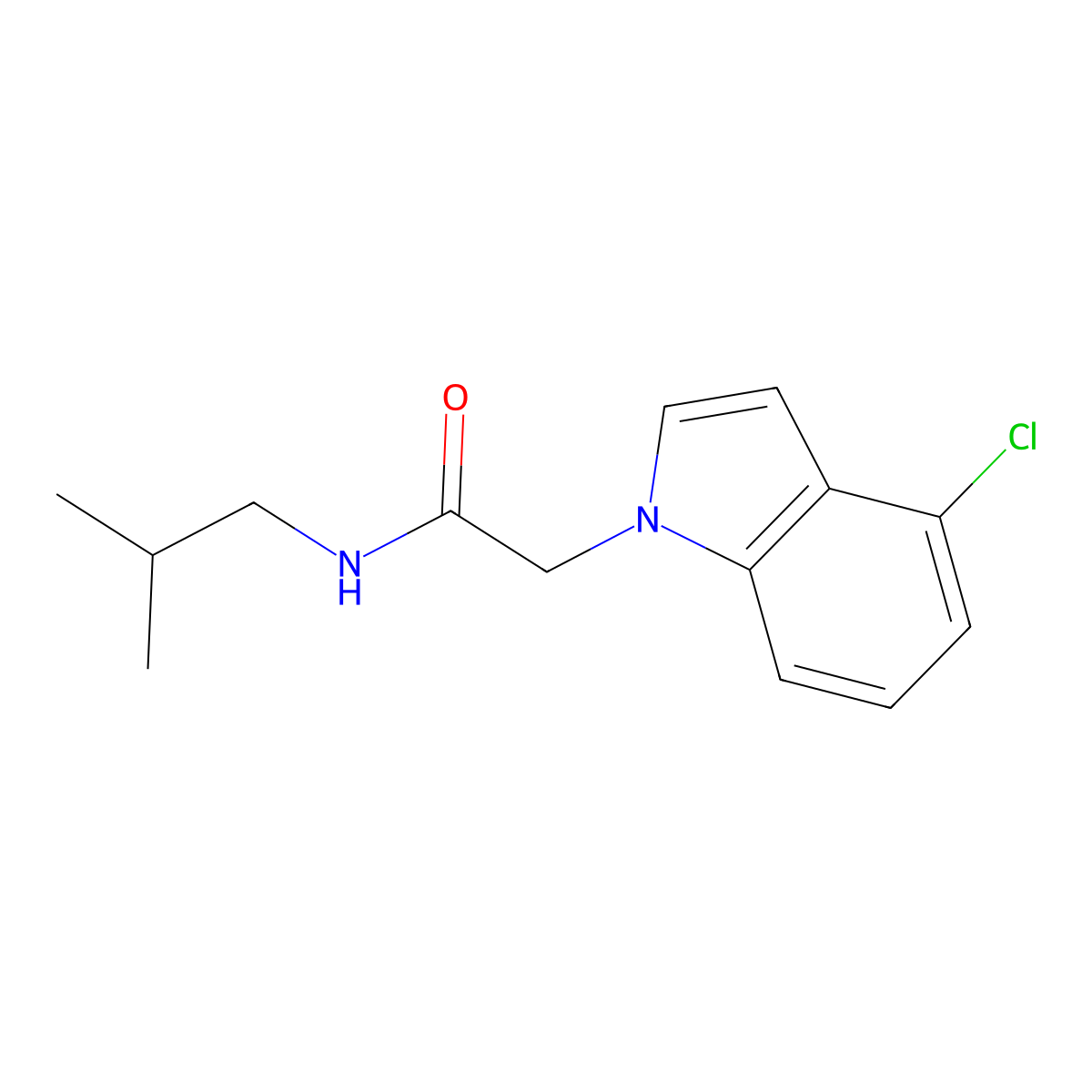 2-(4-chloro-1H-indol-1-yl)-N-(2-methylpropyl)acetamide molecular structure, CAS 1144495-06-6