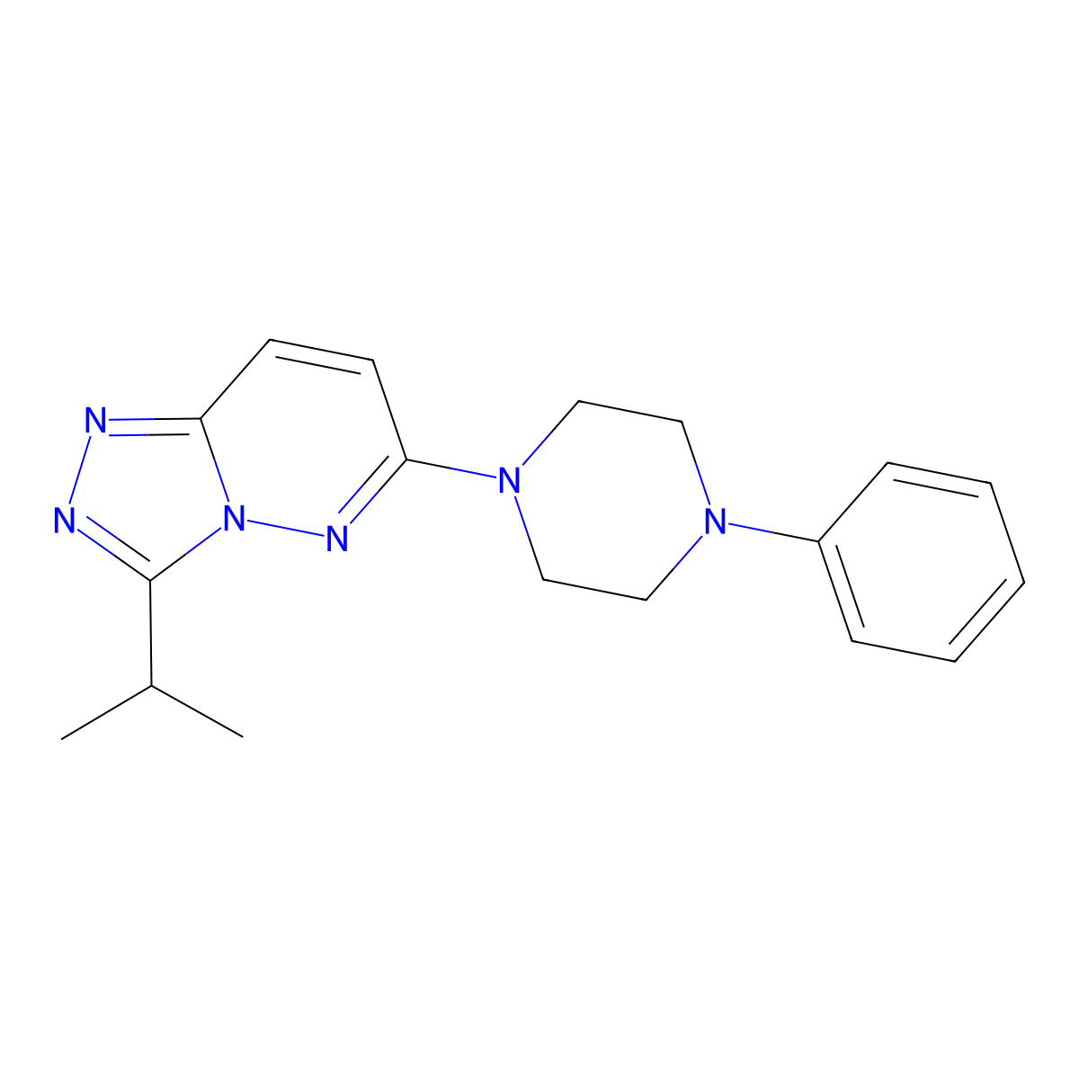 6-(4-Phenylpiperazin-1-yl)-3-(propan-2-yl)[1,2,4]triazolo[4,3-b]pyridazine molecular structure, CAS 1144495-53-3