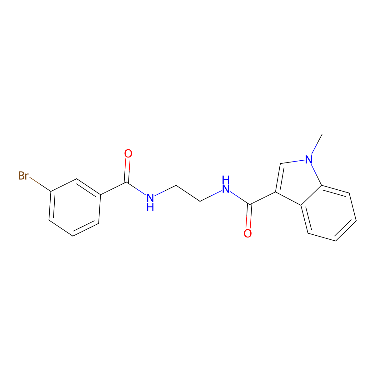 N-(2-{[(3-bromophenyl)carbonyl]amino}ethyl)-1-methyl-1H-indole-3-carboxamide molecular structure, CAS 1144495-56-6