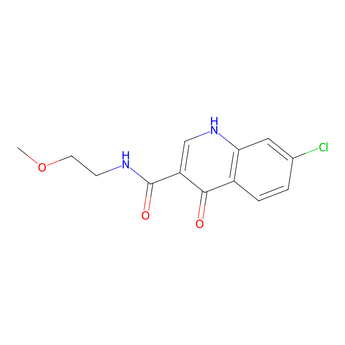 7-chloro-N-(2-methoxyethyl)-4-oxo-1,4-dihydroquinoline-3-carboxamide molecular structure, CAS 1144495-74-8